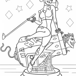 Desenho de Arlequina para colorir e imprimir: número 15