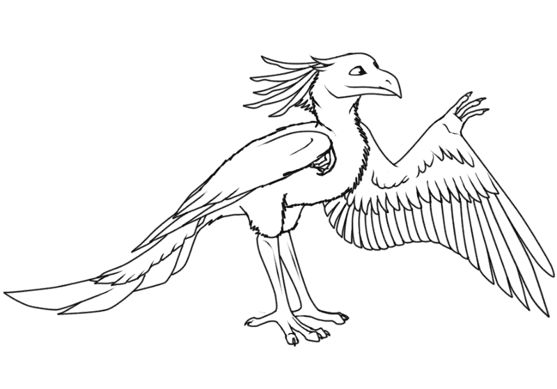 Desenho de Arqueoptérix para colorir e imprimir: número 3