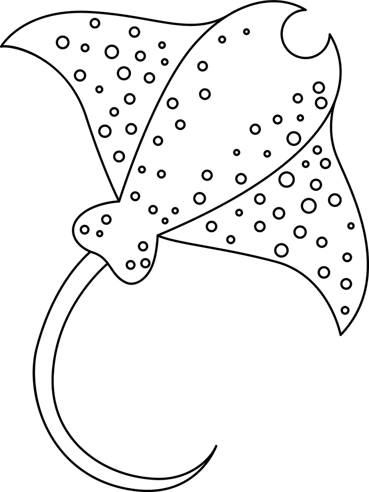 Desenho de Arraia para colorir e imprimir: número 1