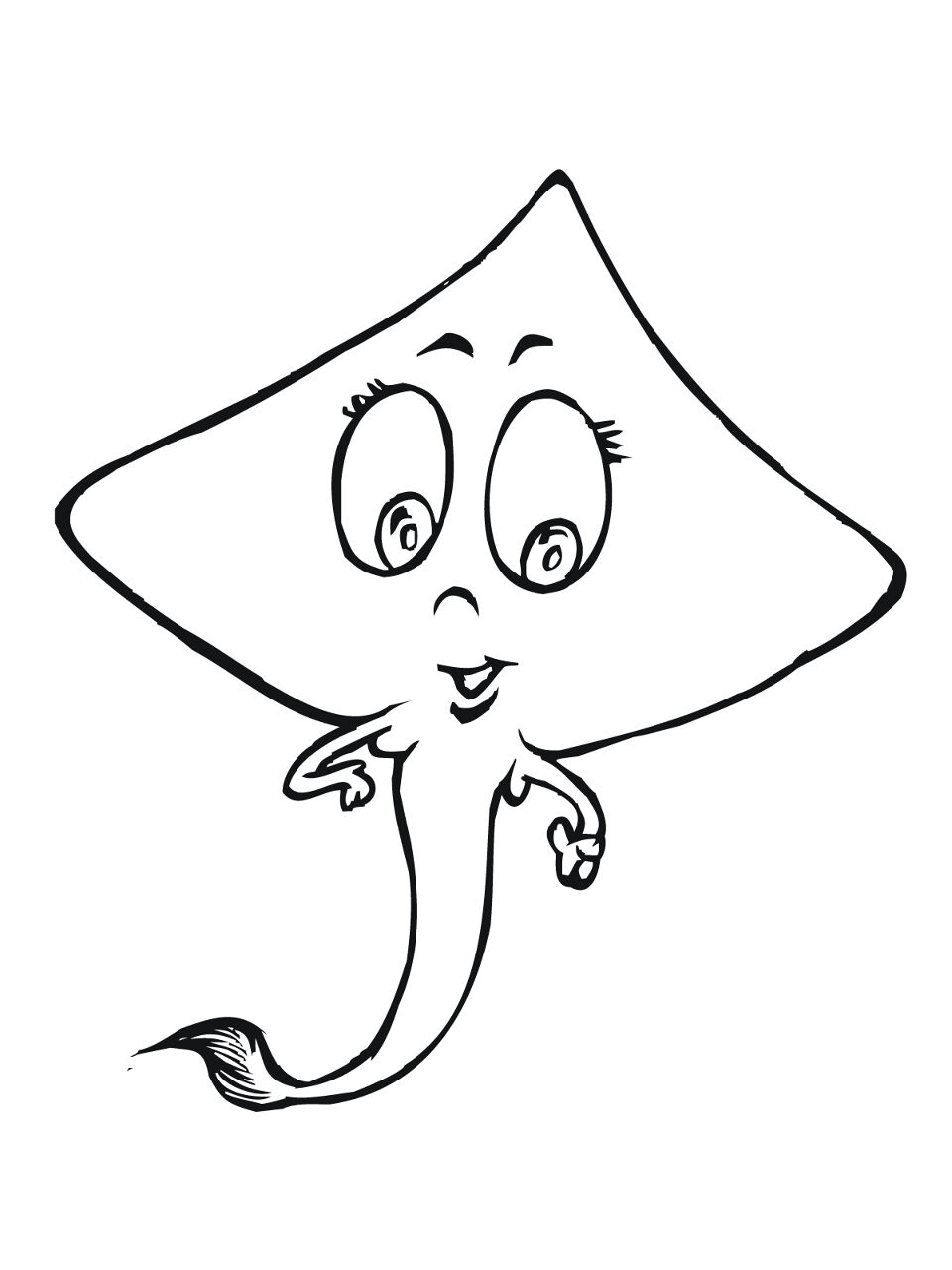 Desenho de Arraia para colorir e imprimir: número 10