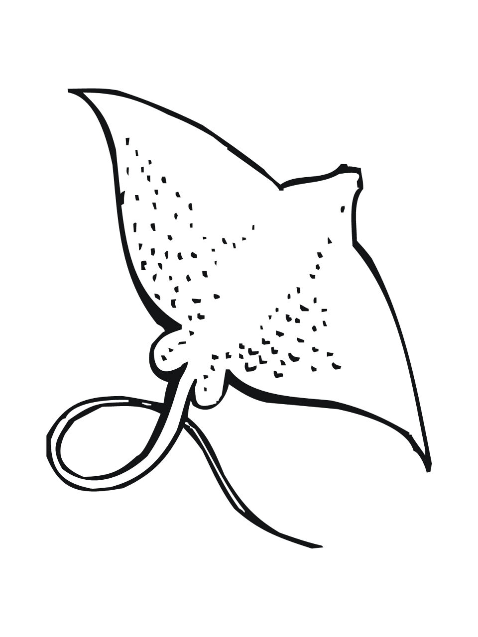 Desenho de Arraia para colorir e imprimir: número 34