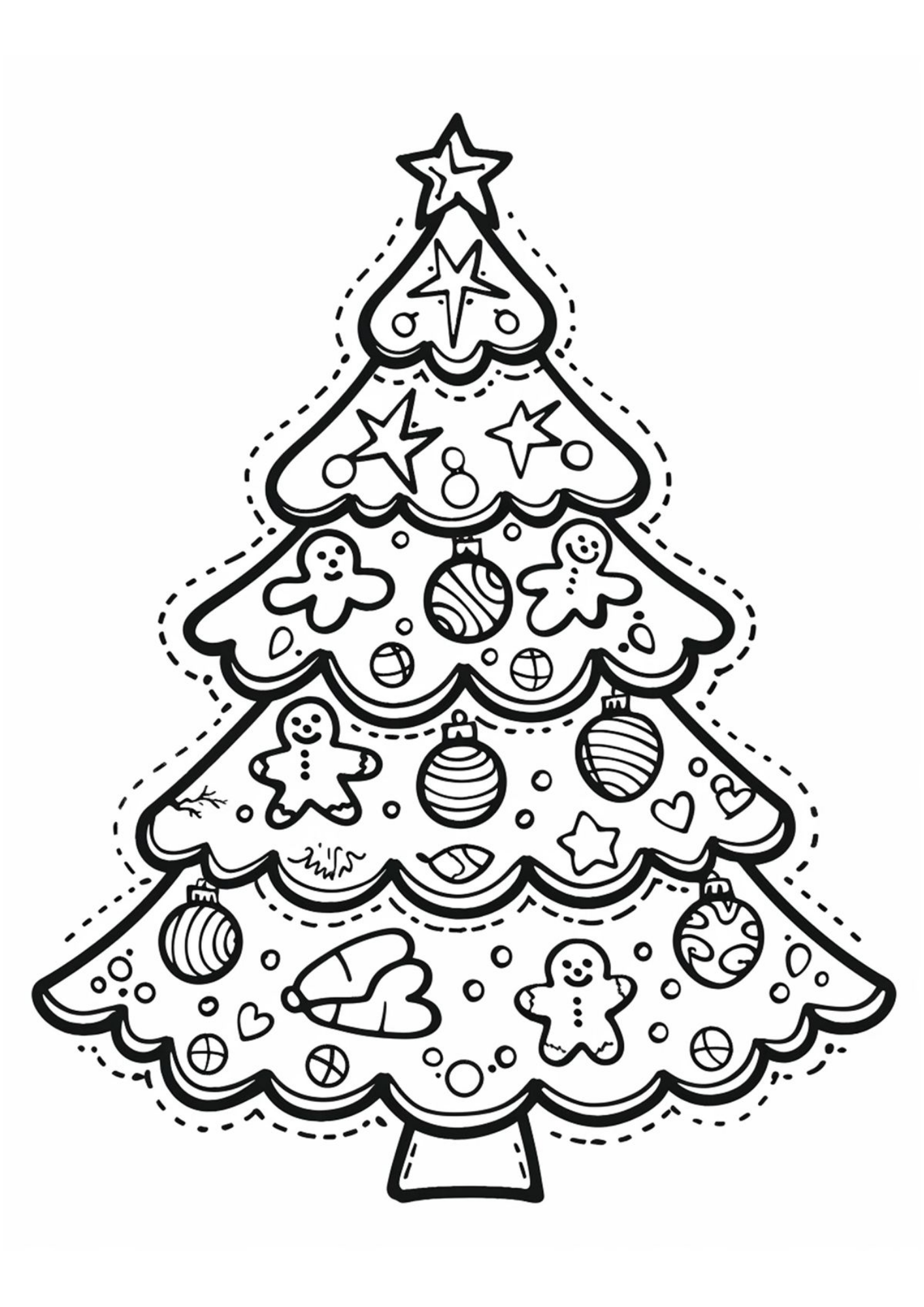 Desenho de Arvore de Natal para colorir e imprimir: número 10