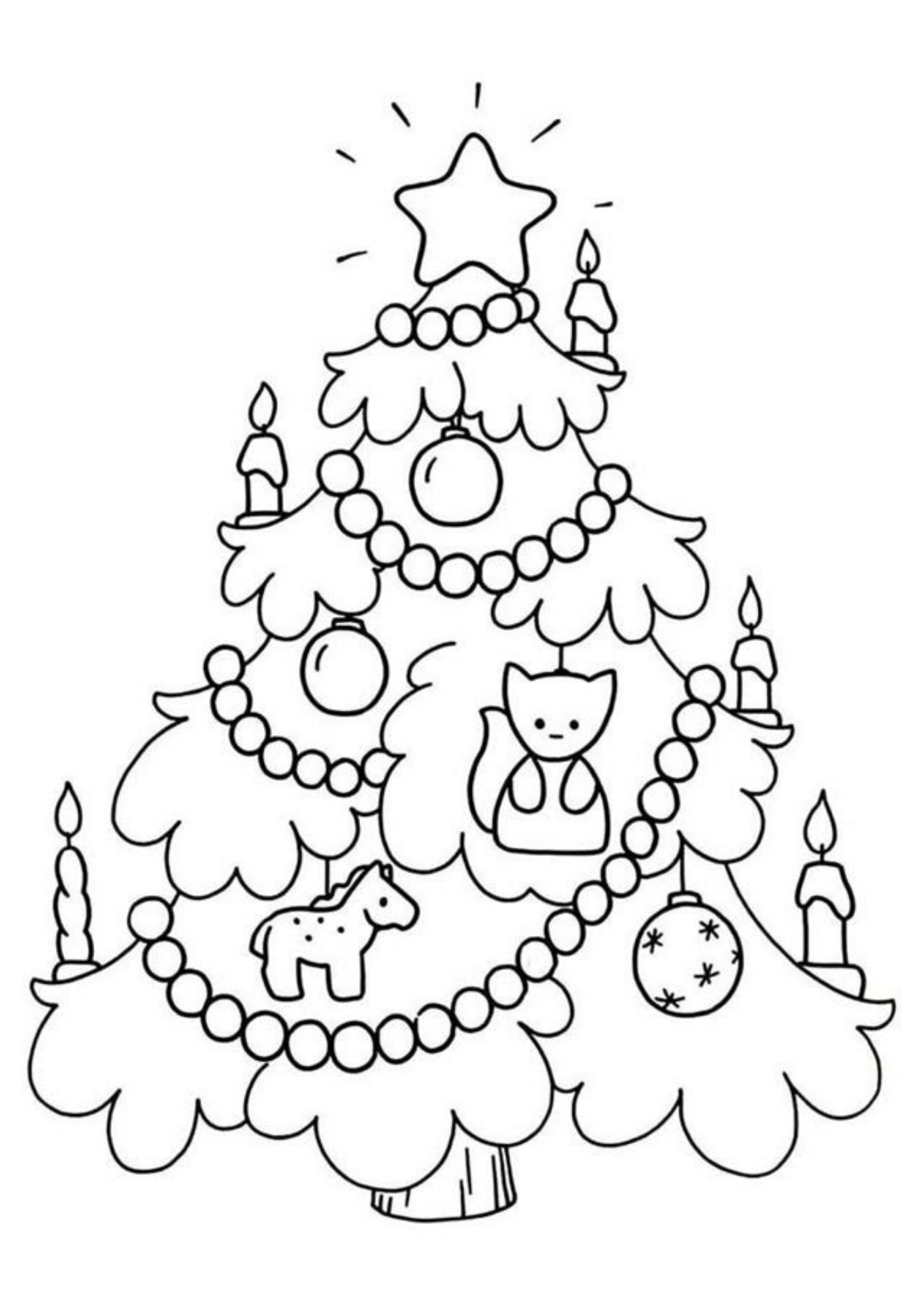 Desenho de Arvore de Natal para colorir e imprimir: número 11