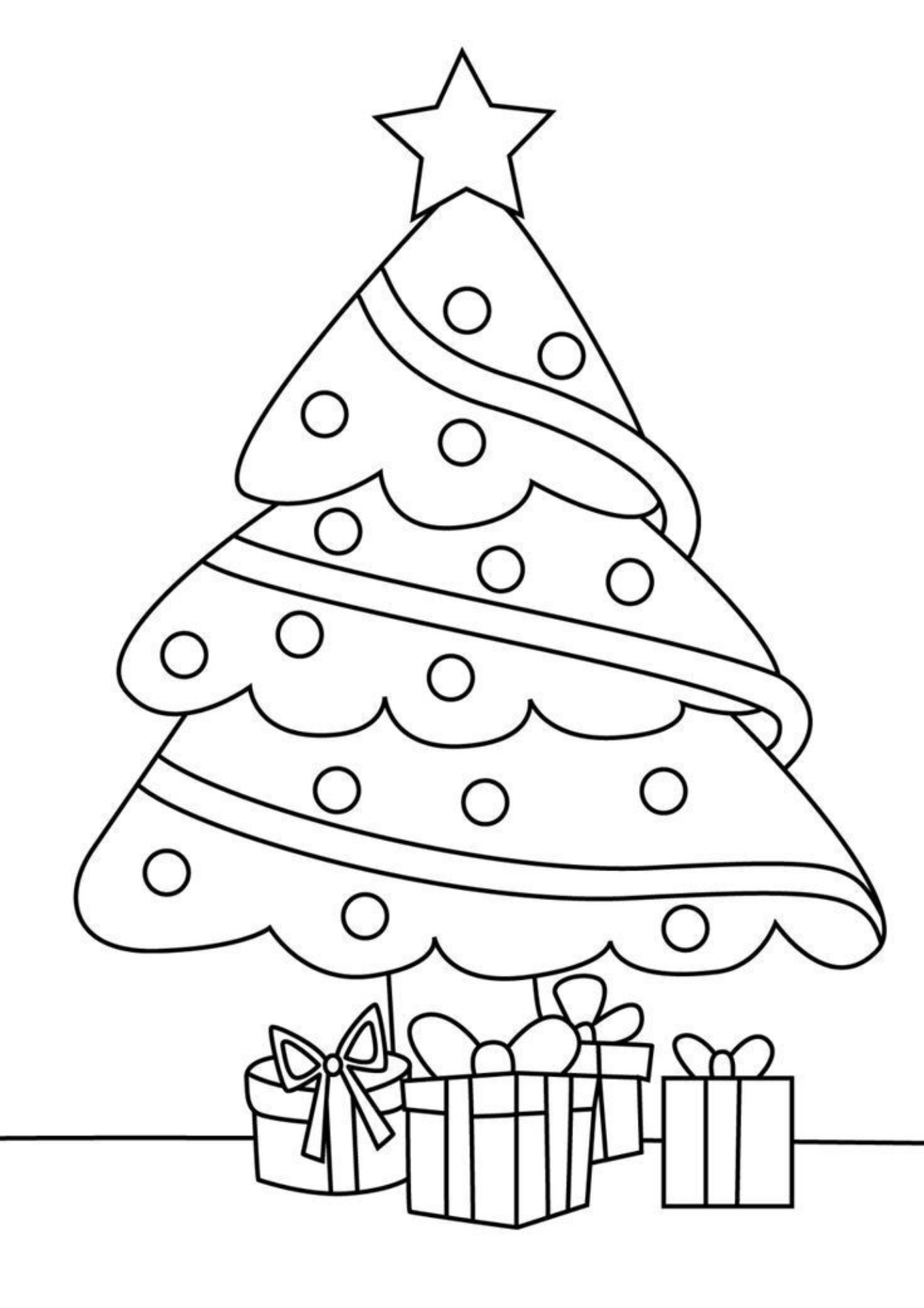 Desenho de Arvore de Natal para colorir e imprimir: número 12