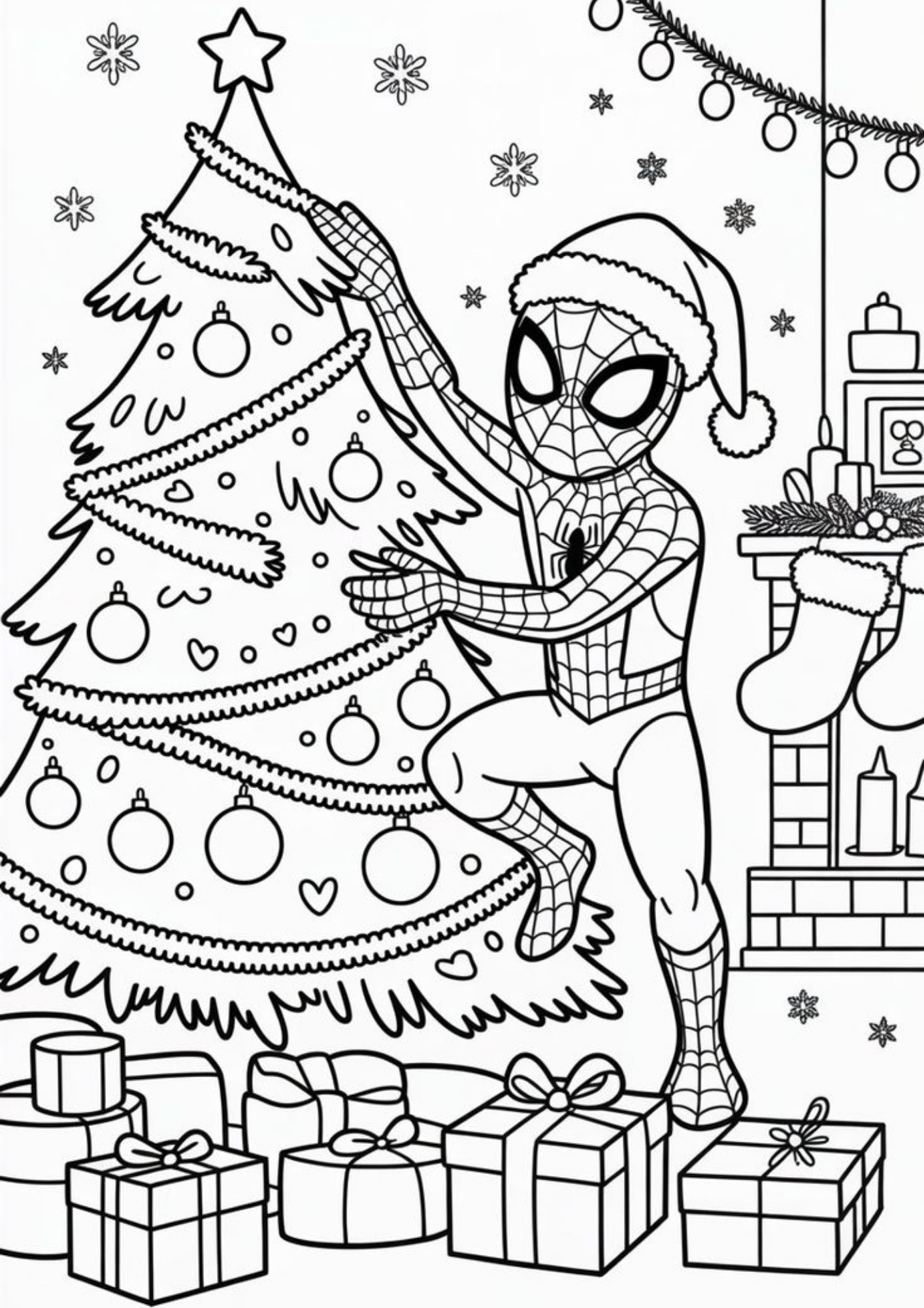 Desenho de Arvore de Natal para colorir e imprimir: número 17