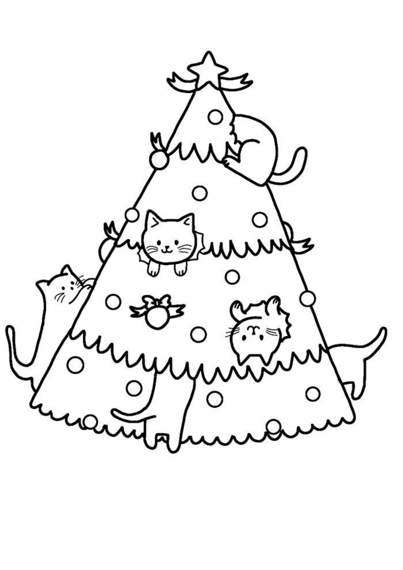 Desenho de Arvore de Natal para colorir e imprimir: número 19