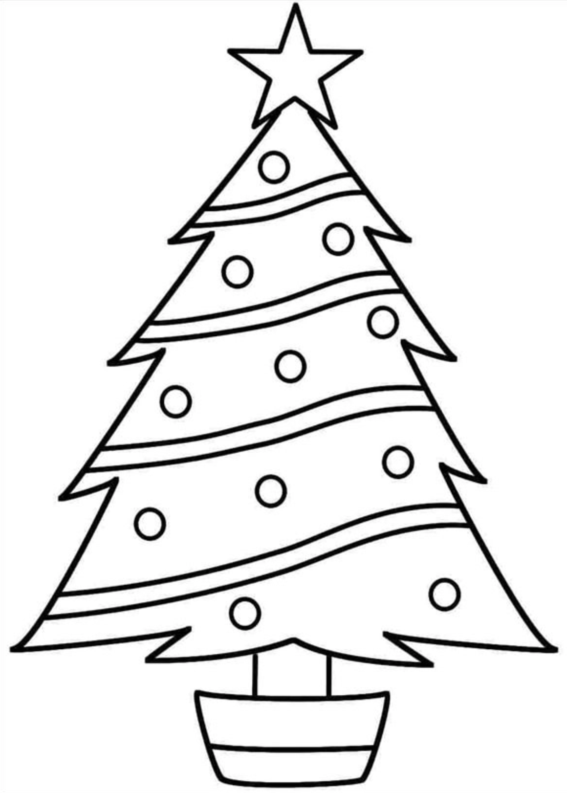 Desenho de Arvore de Natal para colorir e imprimir: número 22