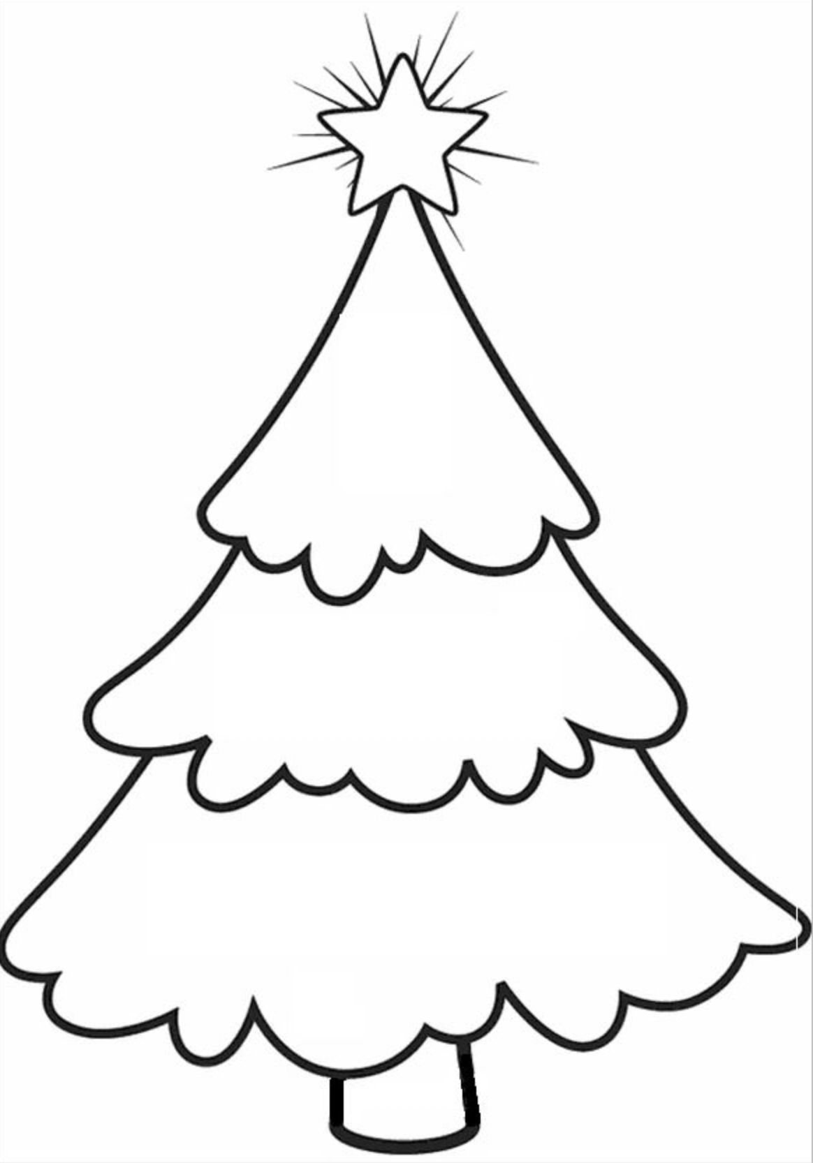 Desenho de Arvore de Natal para colorir e imprimir: número 24