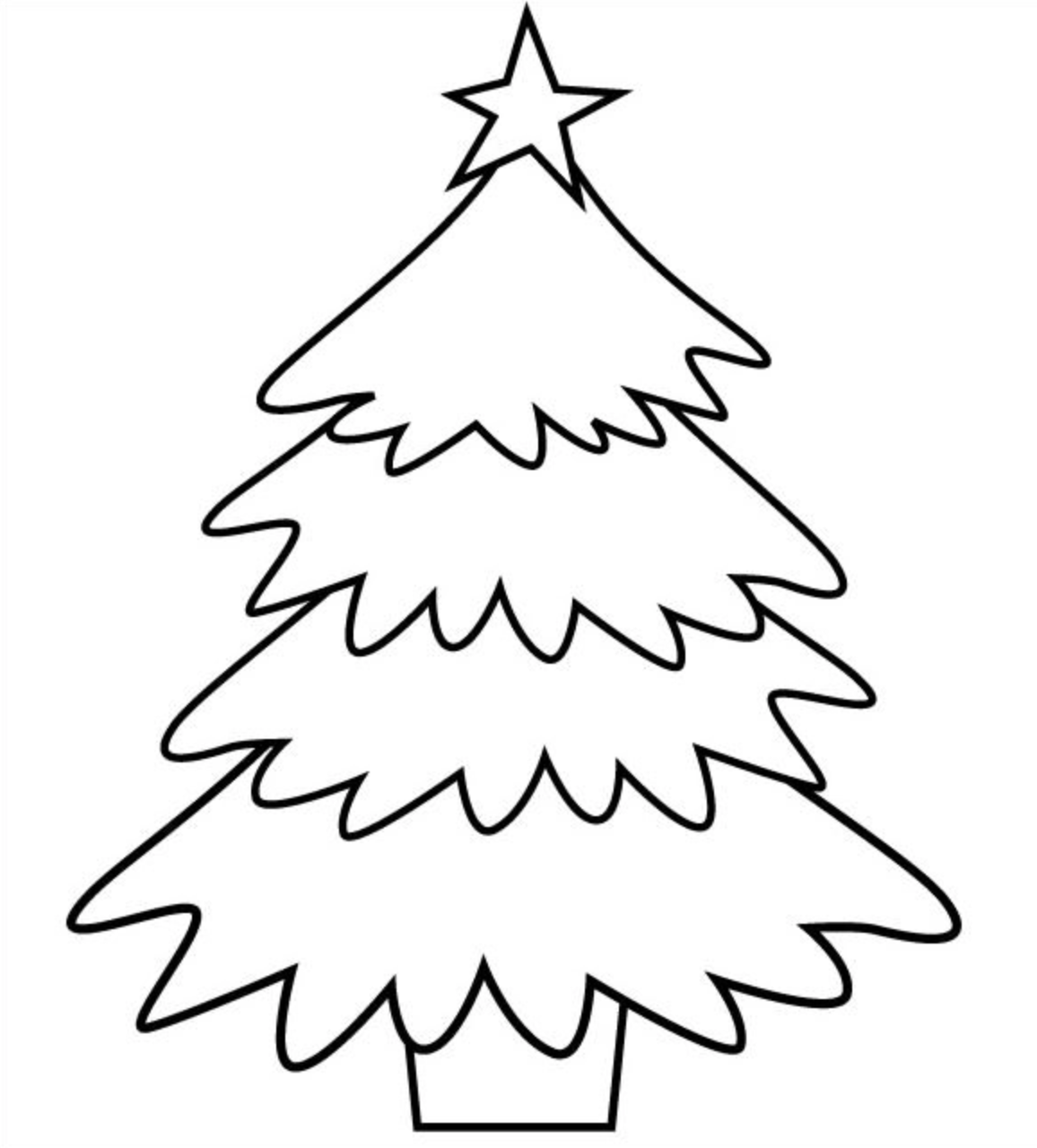 Desenho de Arvore de Natal para colorir e imprimir: número 25