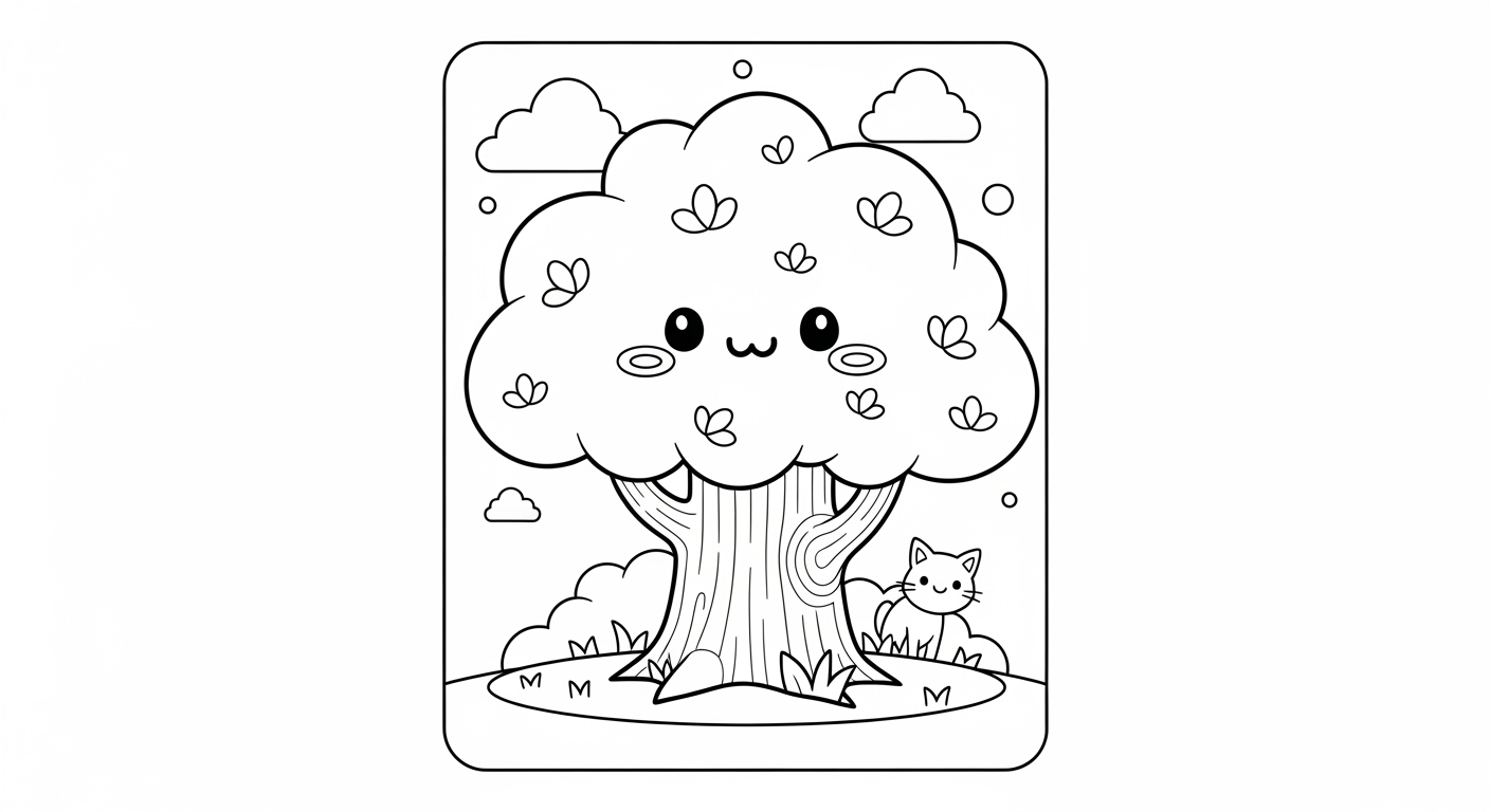 Desenho de Arvores para colorir e imprimir: número 4