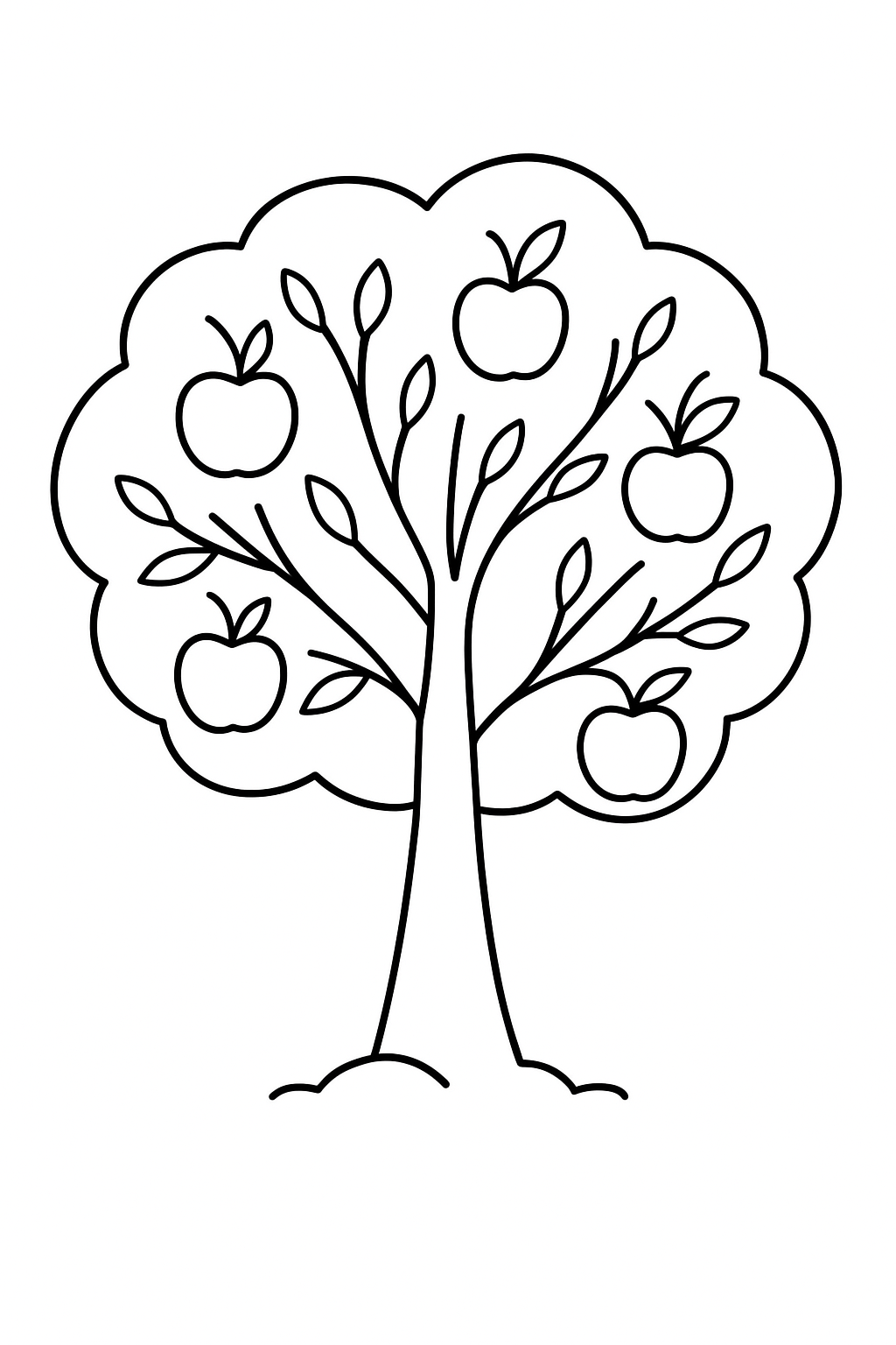 Desenho de Arvores para colorir e imprimir: número 6