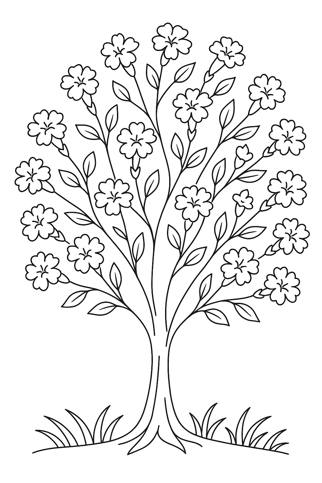 Desenho de Arvores para colorir e imprimir: número 7
