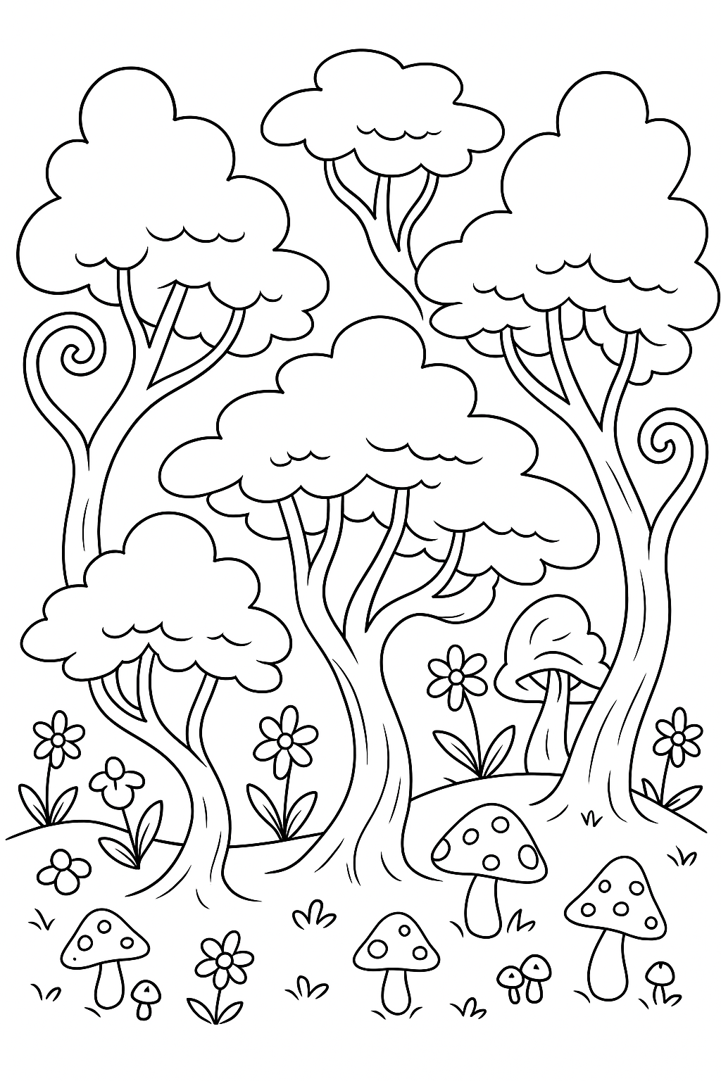 Desenho de Arvores para colorir e imprimir: número 17