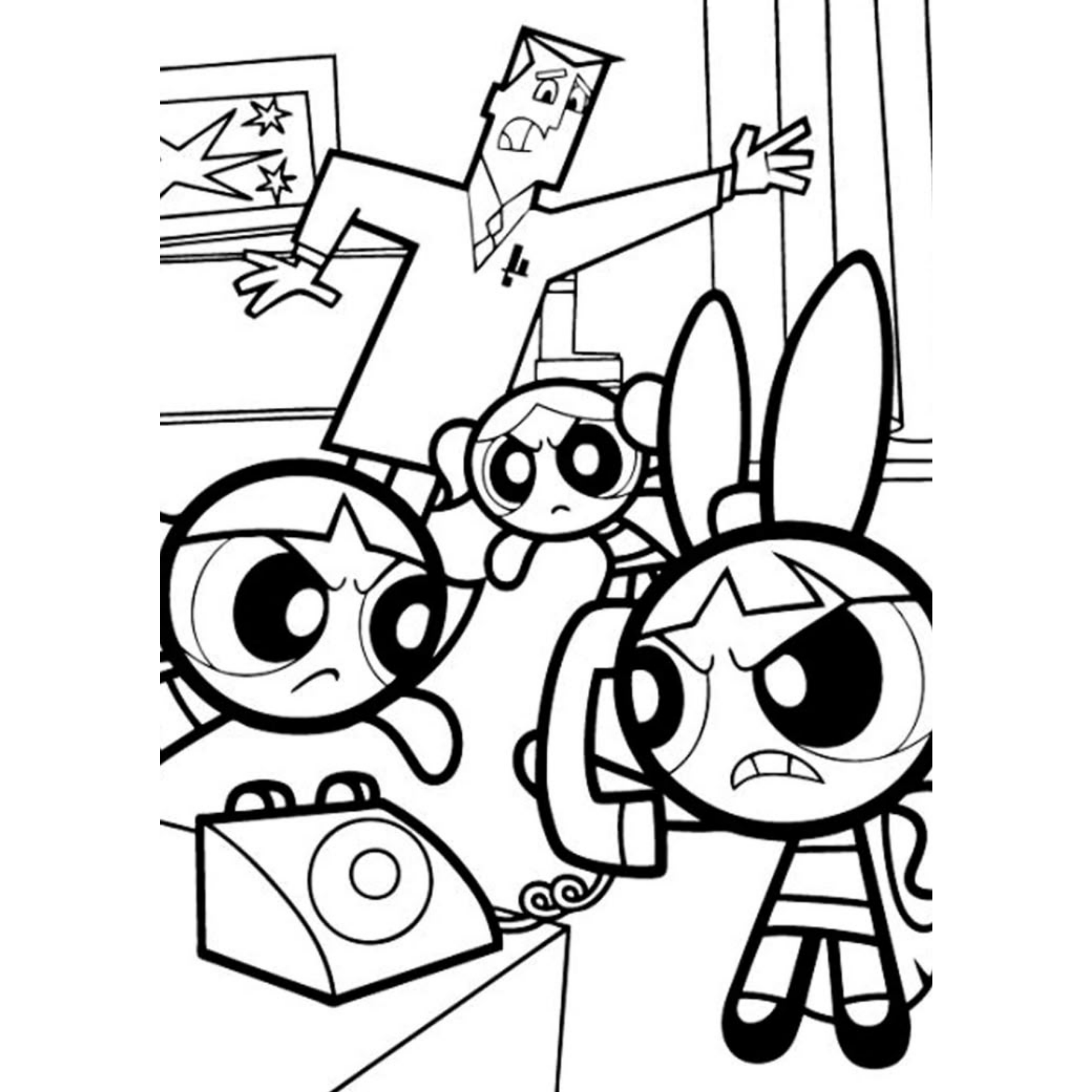 Desenho de As Meninas Superpoderosas para colorir e imprimir: número 10