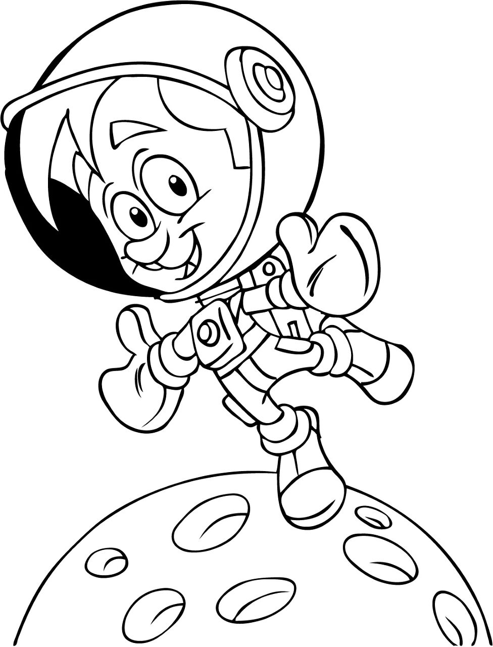 Desenho de Astronautas para colorir e imprimir: número 5