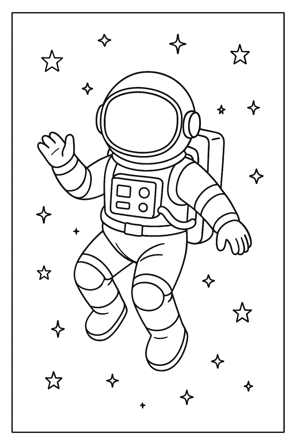 Desenho de Astronautas para colorir e imprimir: número 8