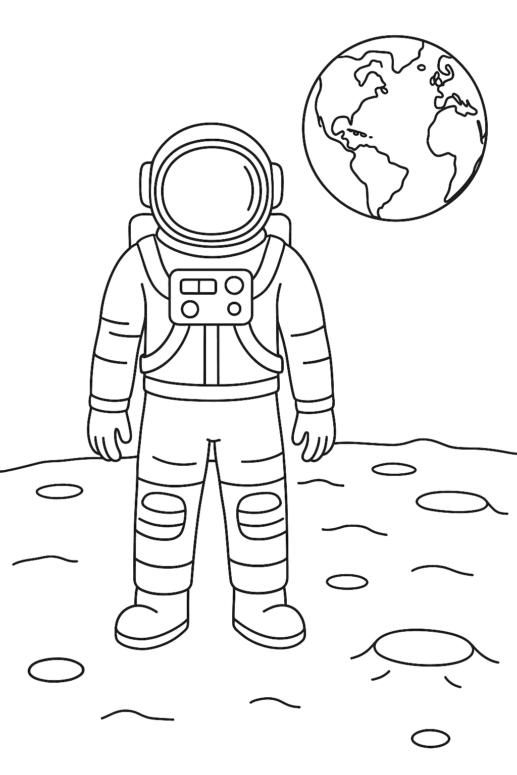 Desenho de Astronautas para colorir e imprimir: número 9