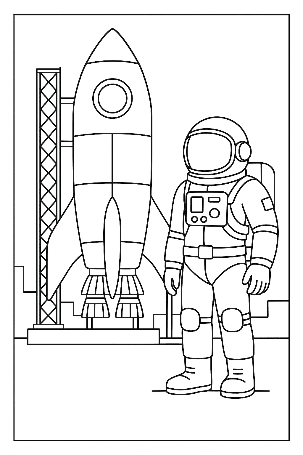 Desenho de Astronautas para colorir e imprimir: número 10