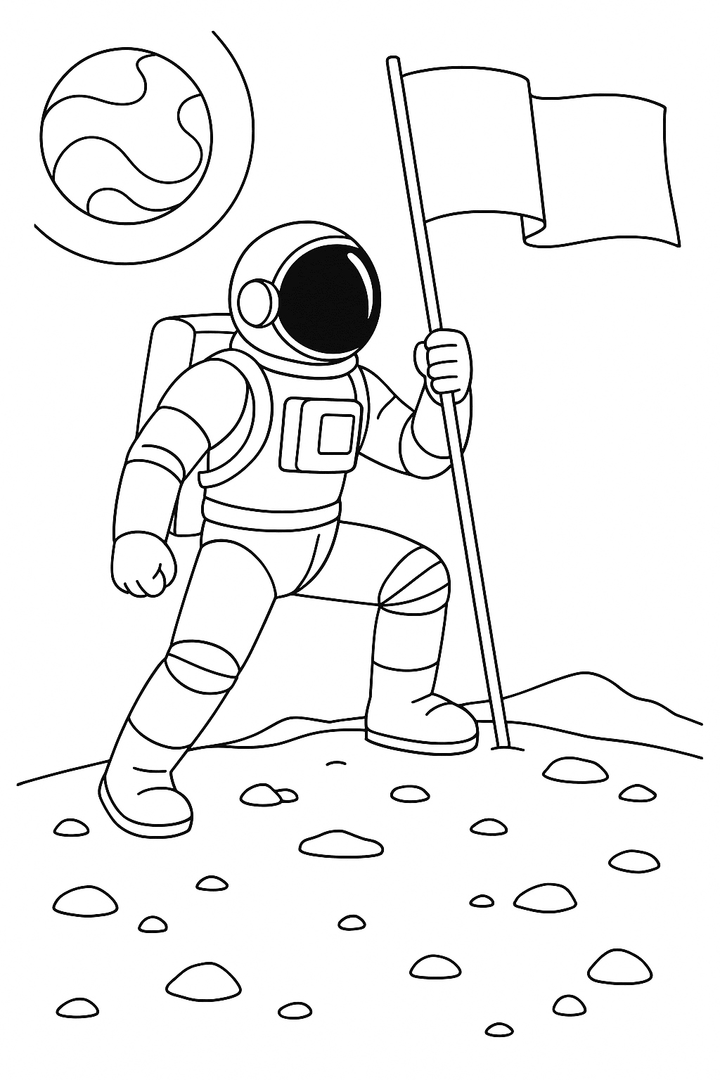 Desenho de Astronautas para colorir e imprimir: número 11