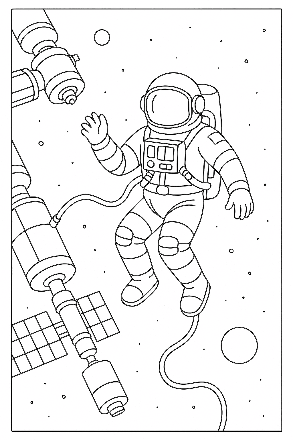 Desenho de Astronautas para colorir e imprimir: número 12