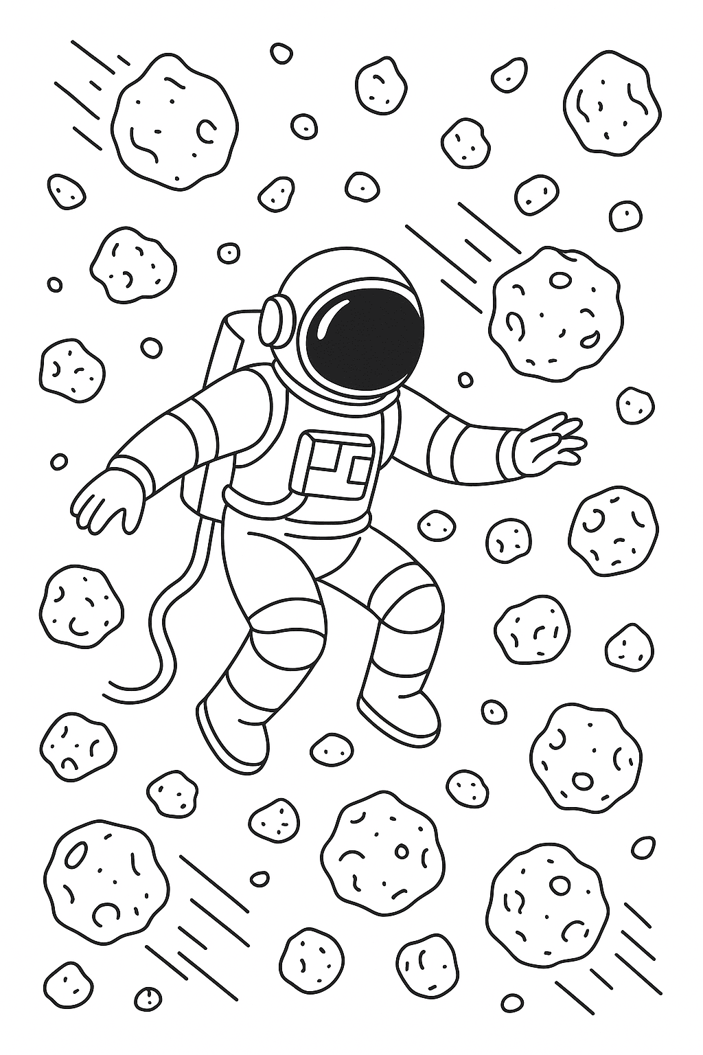 Desenho de Astronautas para colorir e imprimir: número 16