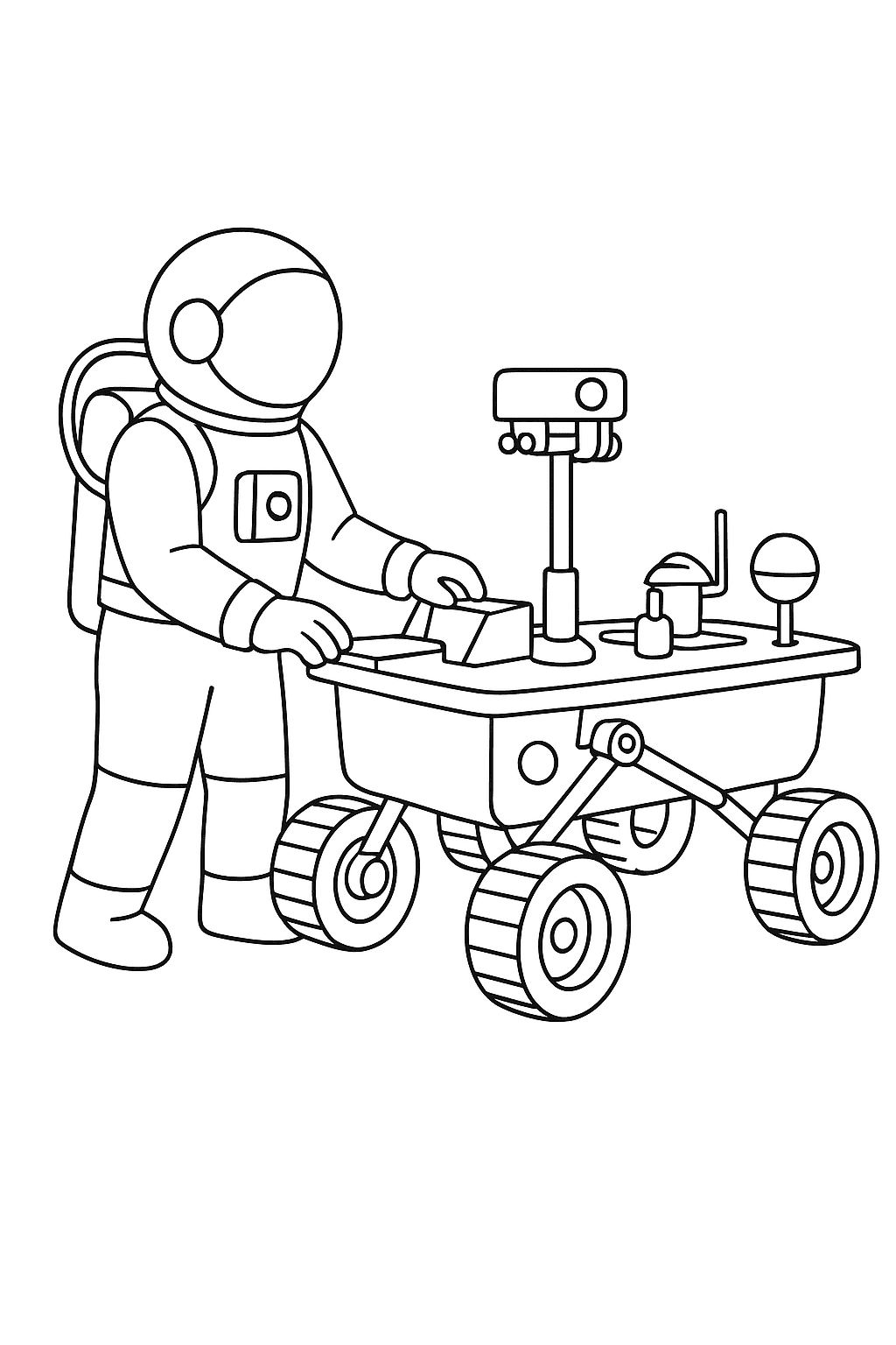 Desenho de Astronautas para colorir e imprimir: número 18