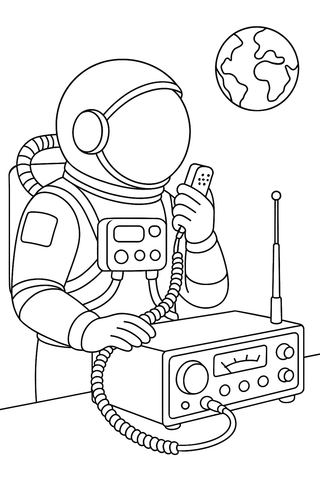 Desenho de Astronautas para colorir e imprimir: número 19