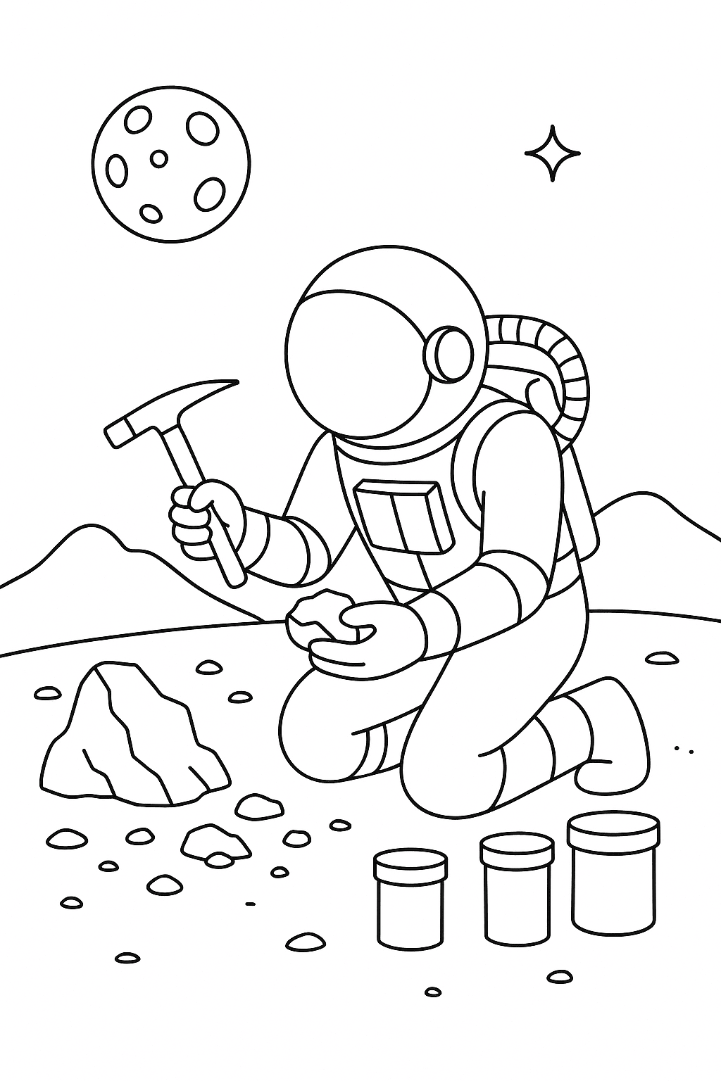 Desenho de Astronautas para colorir e imprimir: número 20