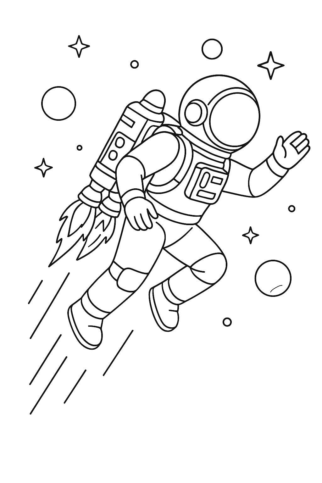 Desenho de Astronautas para colorir e imprimir: número 21
