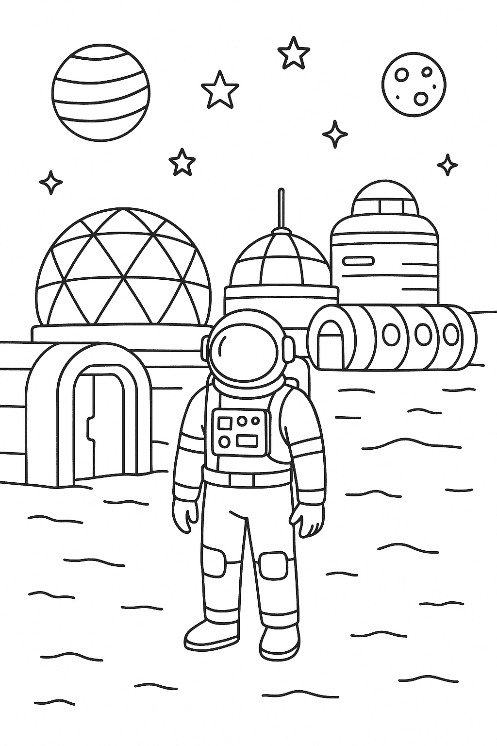 Desenho de Astronautas para colorir e imprimir: número 22
