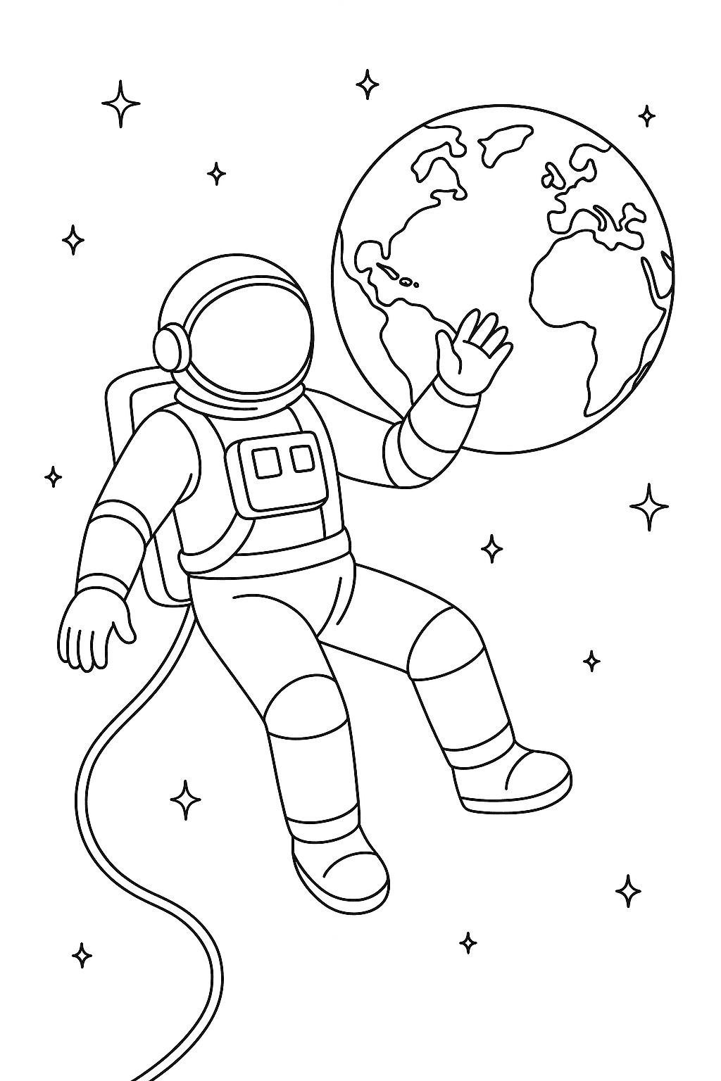 Desenho de Astronautas para colorir e imprimir: número 24