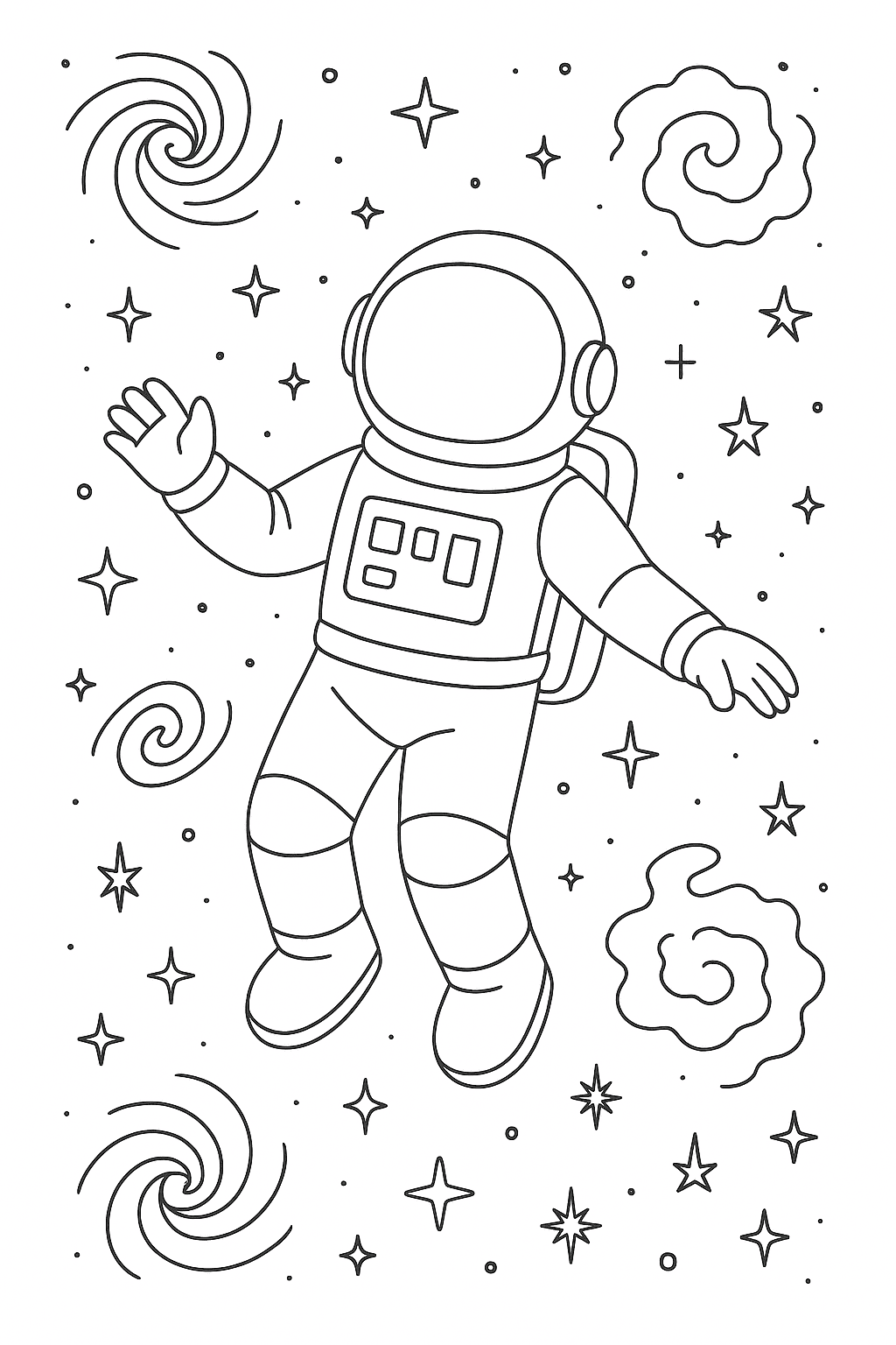Desenho de Astronautas para colorir e imprimir: número 26
