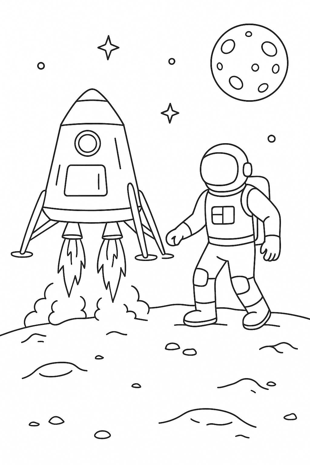 Desenho de Astronautas para colorir e imprimir: número 27