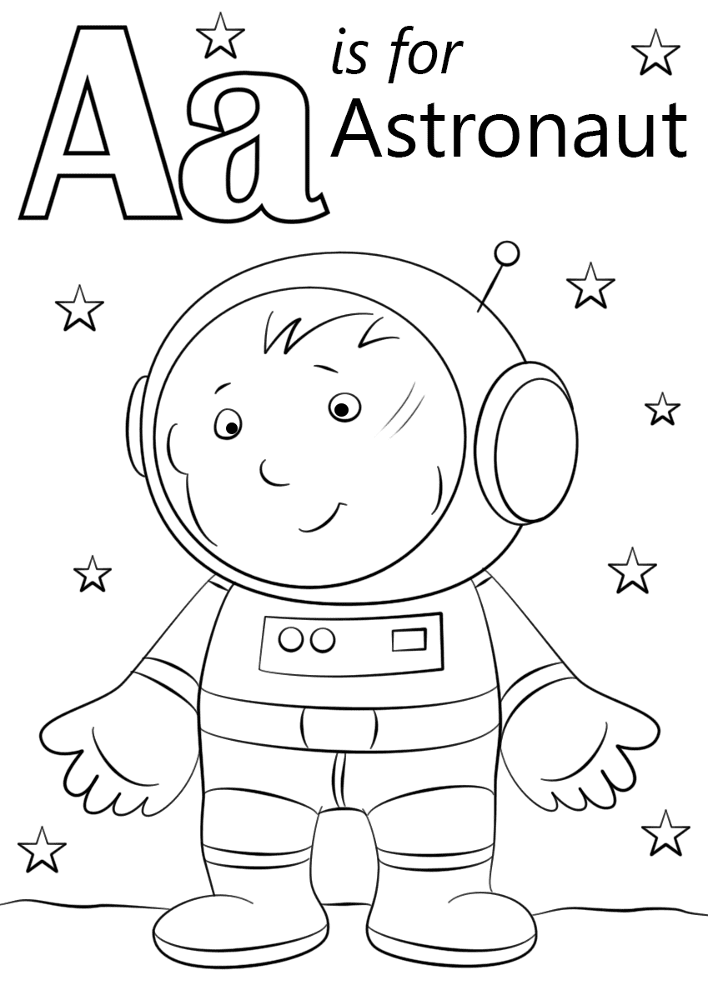Desenho de Astronautas para colorir e imprimir: número 29