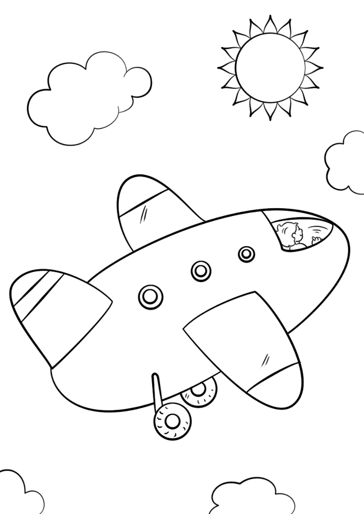 Desenho de Avioes para colorir e imprimir: número 2
