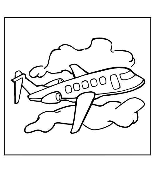 Desenho de Avioes para colorir e imprimir: número 5