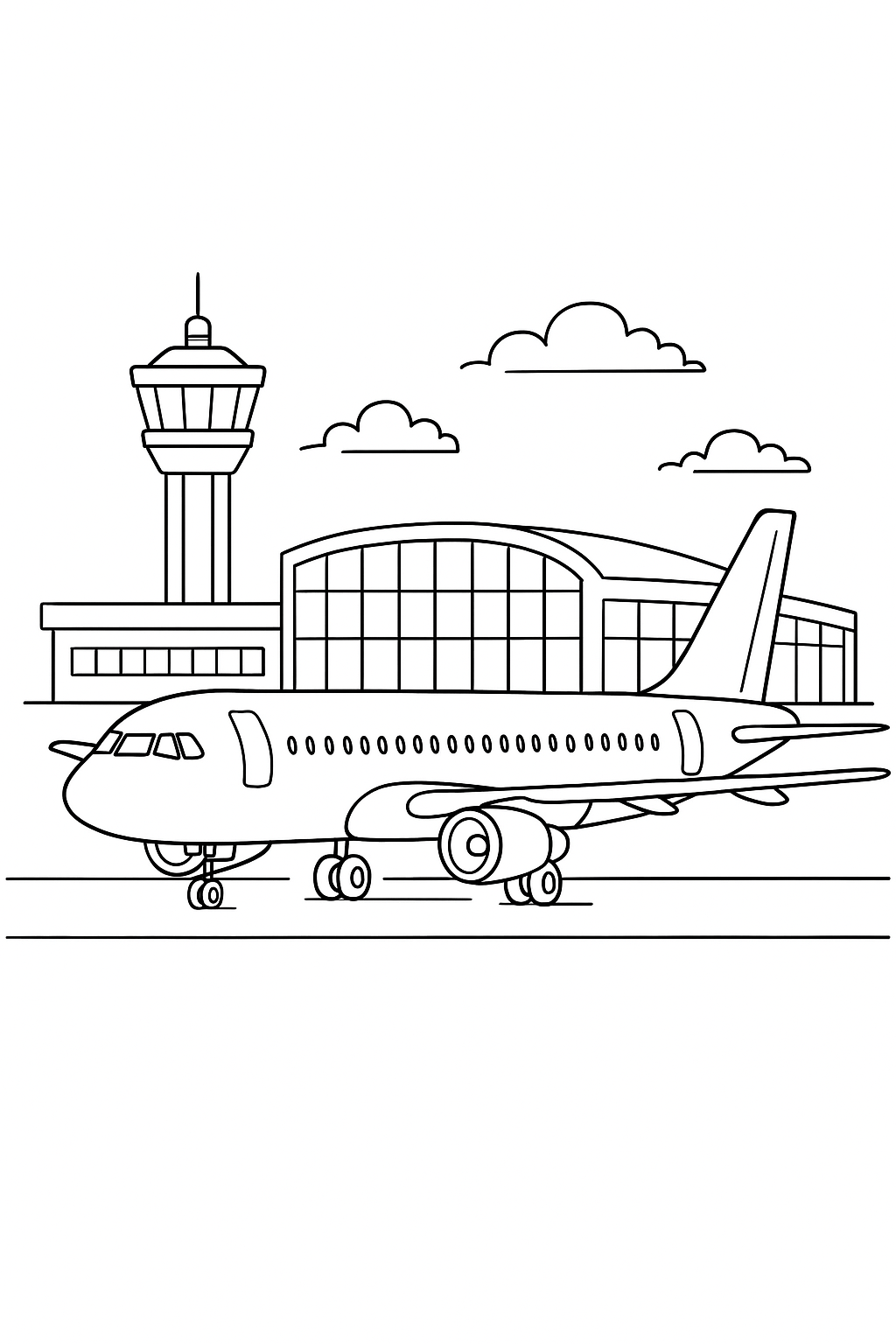 Desenho de Avioes para colorir e imprimir: número 24