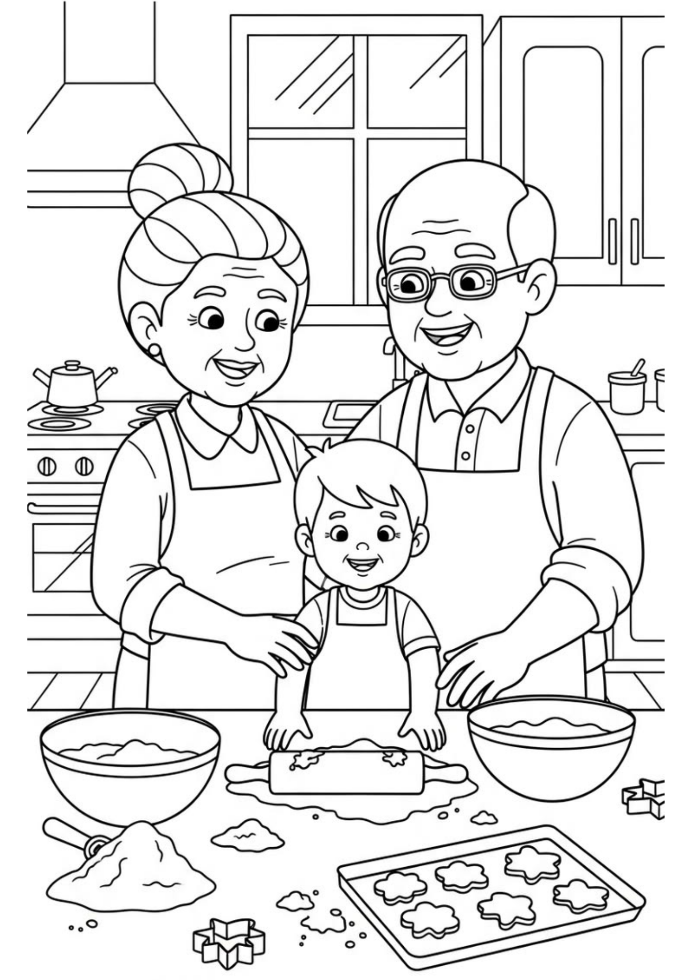 Desenho de Avos para colorir e imprimir: número 1