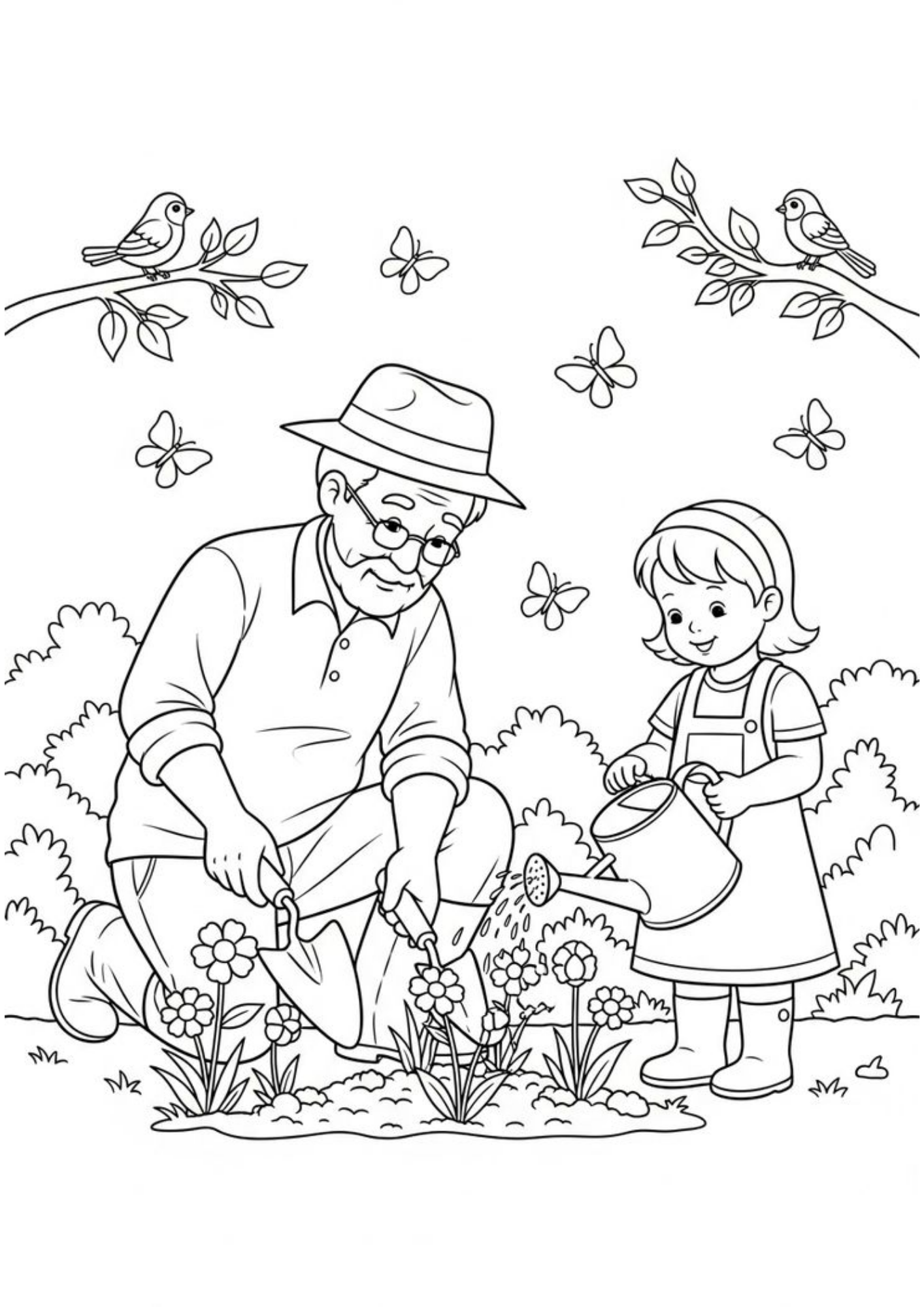 Desenho de Avos para colorir e imprimir: número 4