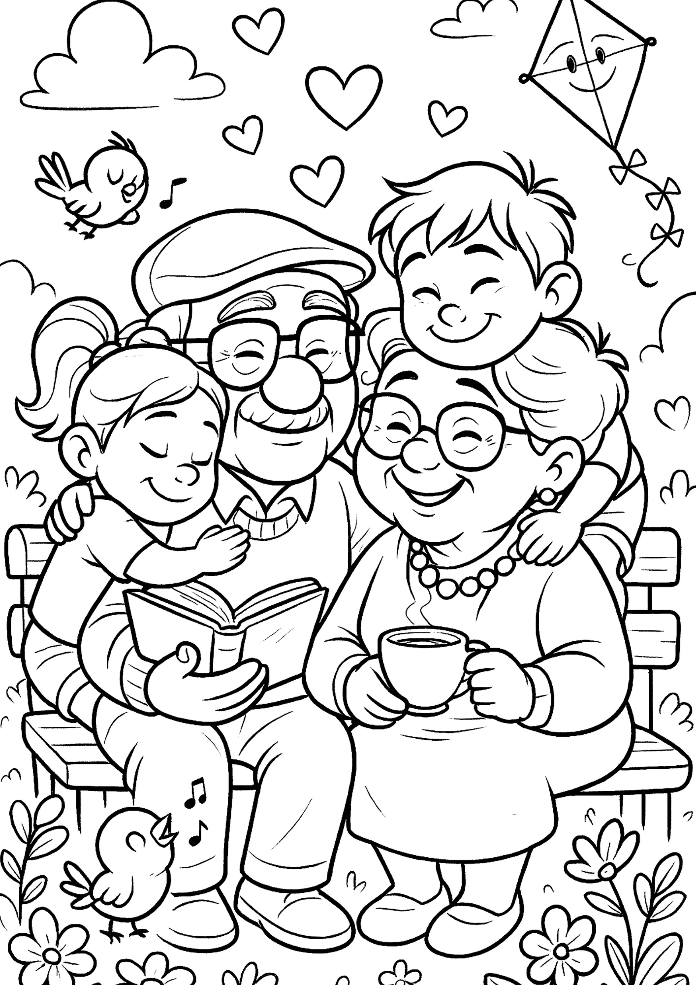 Desenho de Avos para colorir e imprimir: número 7