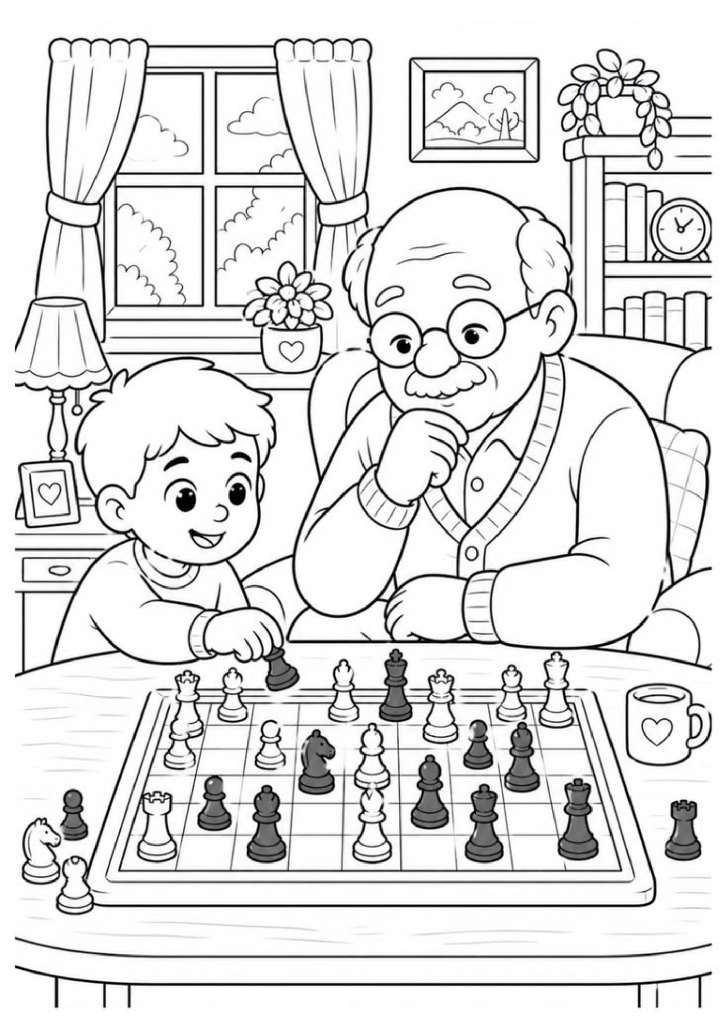 Desenho de Avos para colorir e imprimir: número 9