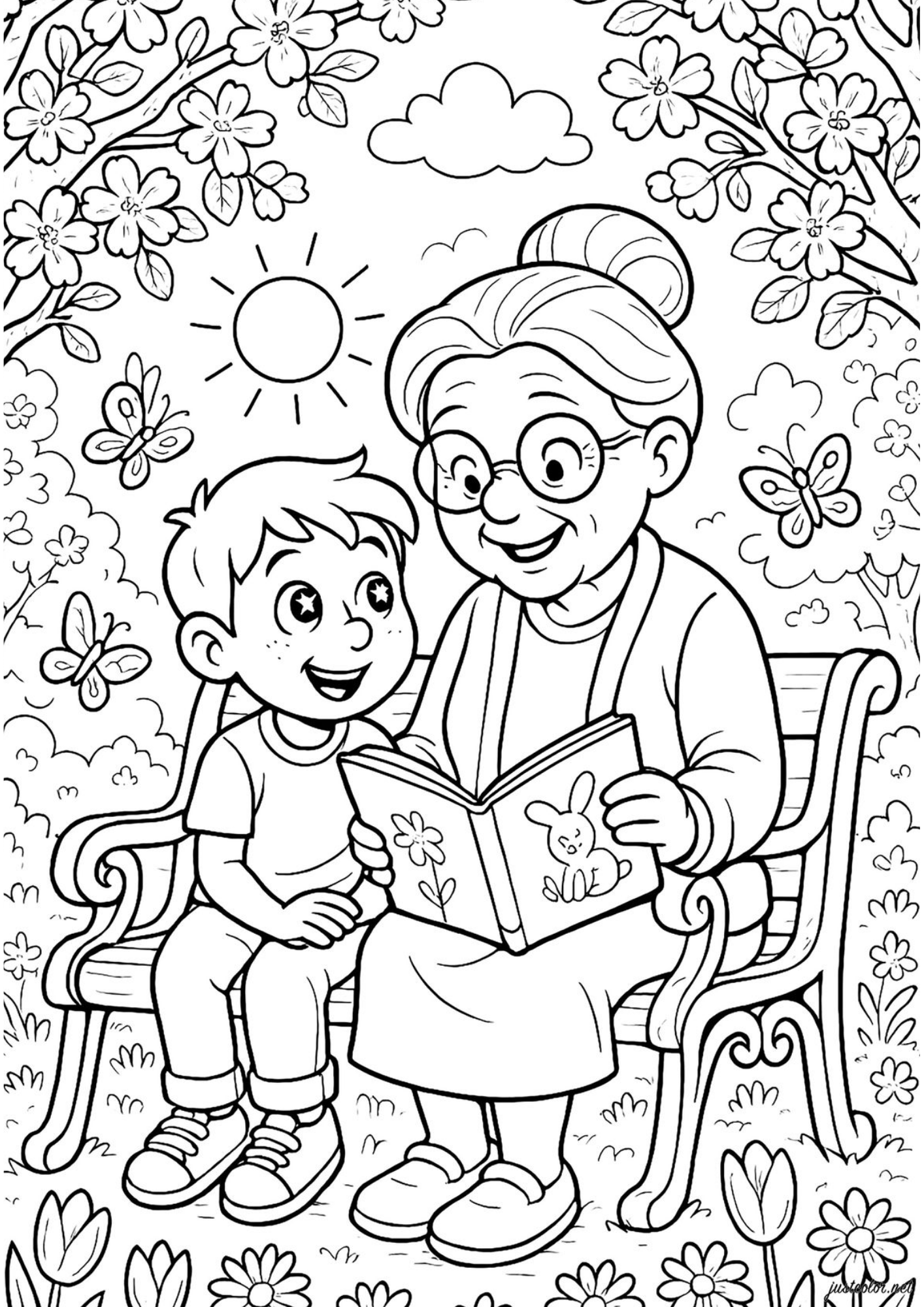 Desenho de Avos para colorir e imprimir: número 10