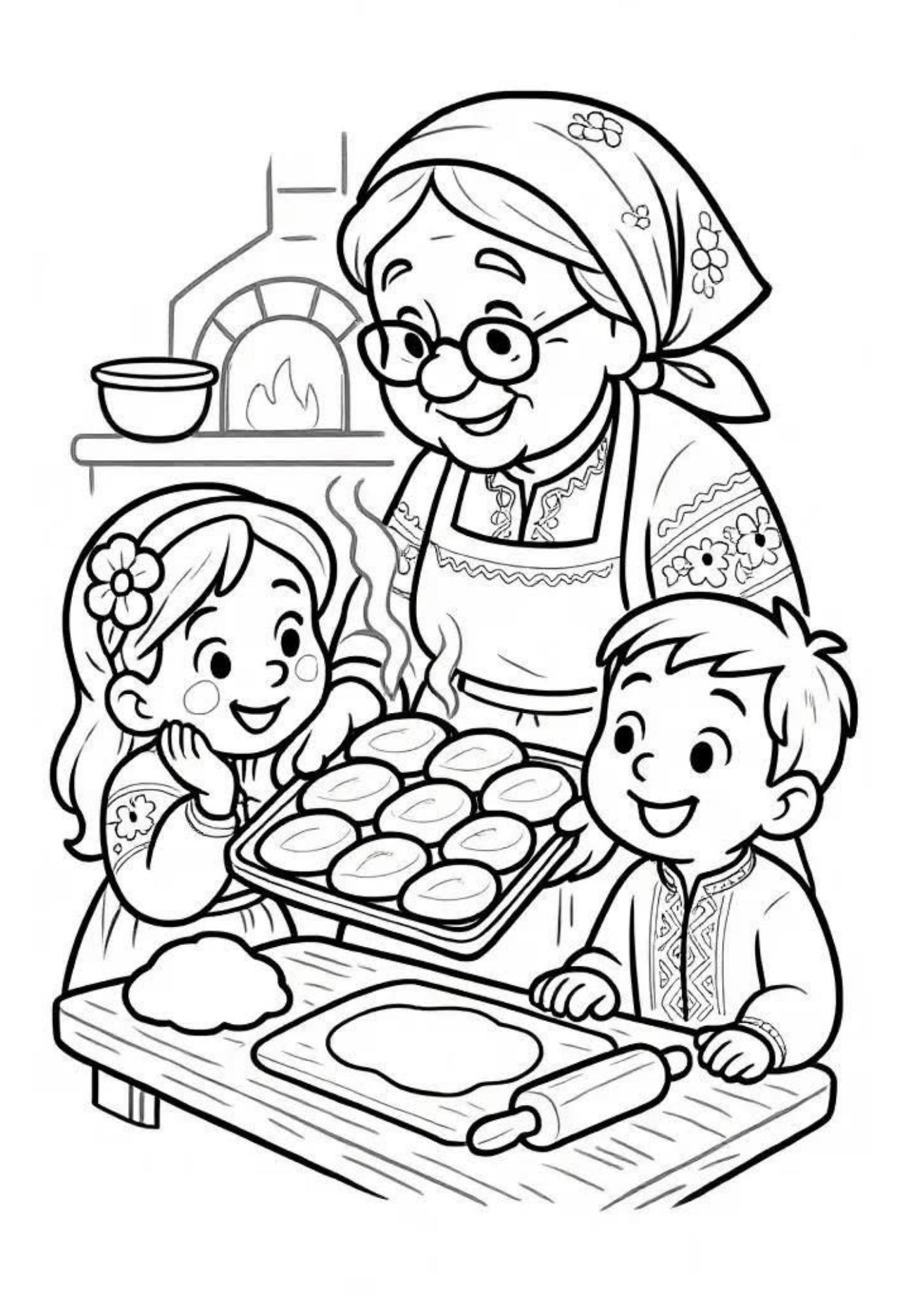 Desenho de Avos para colorir e imprimir: número 12