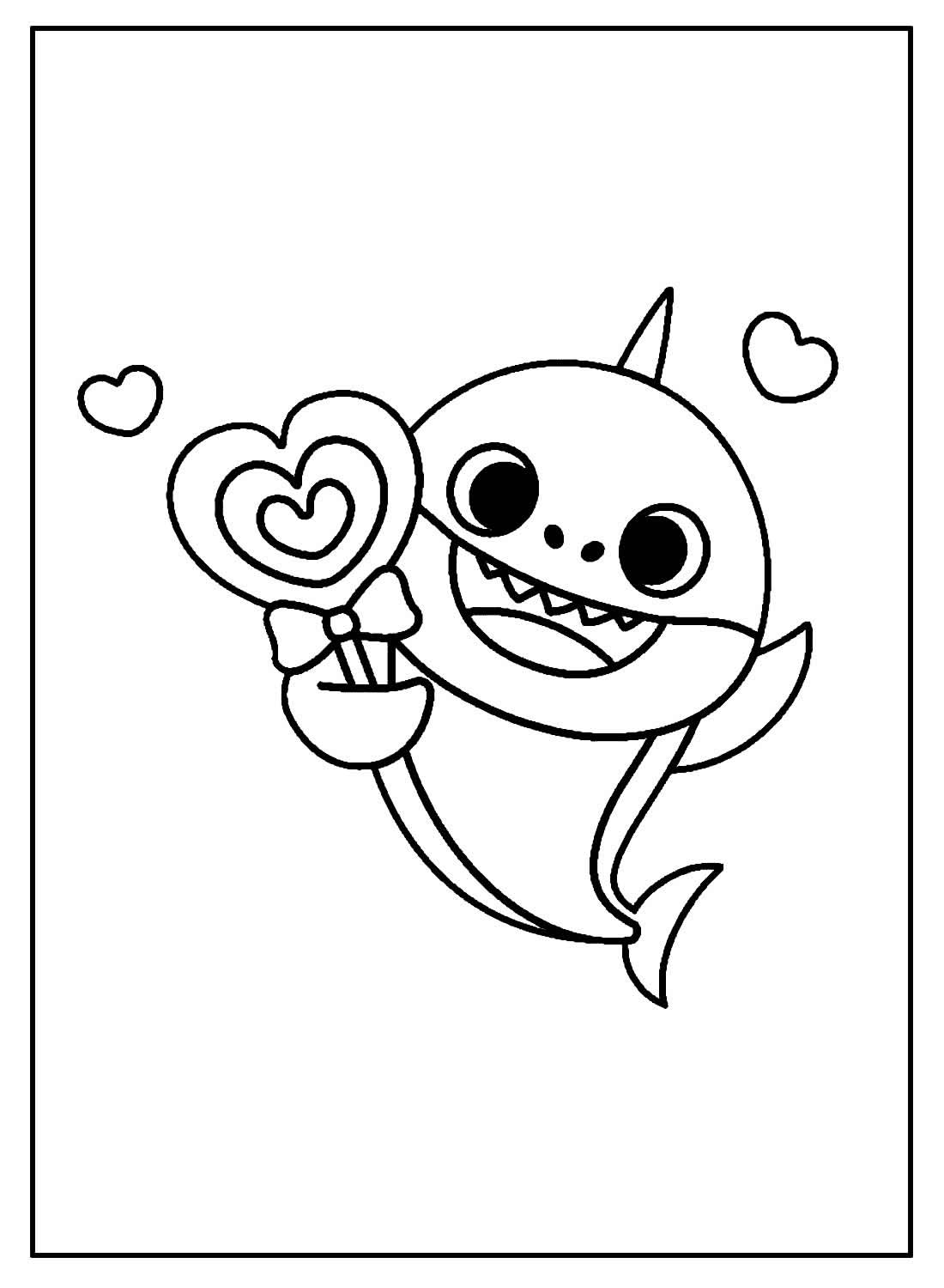 Desenho de Baby Shark para colorir e imprimir: número 13