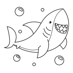 Desenho de Baby Shark para colorir e imprimir: número 15