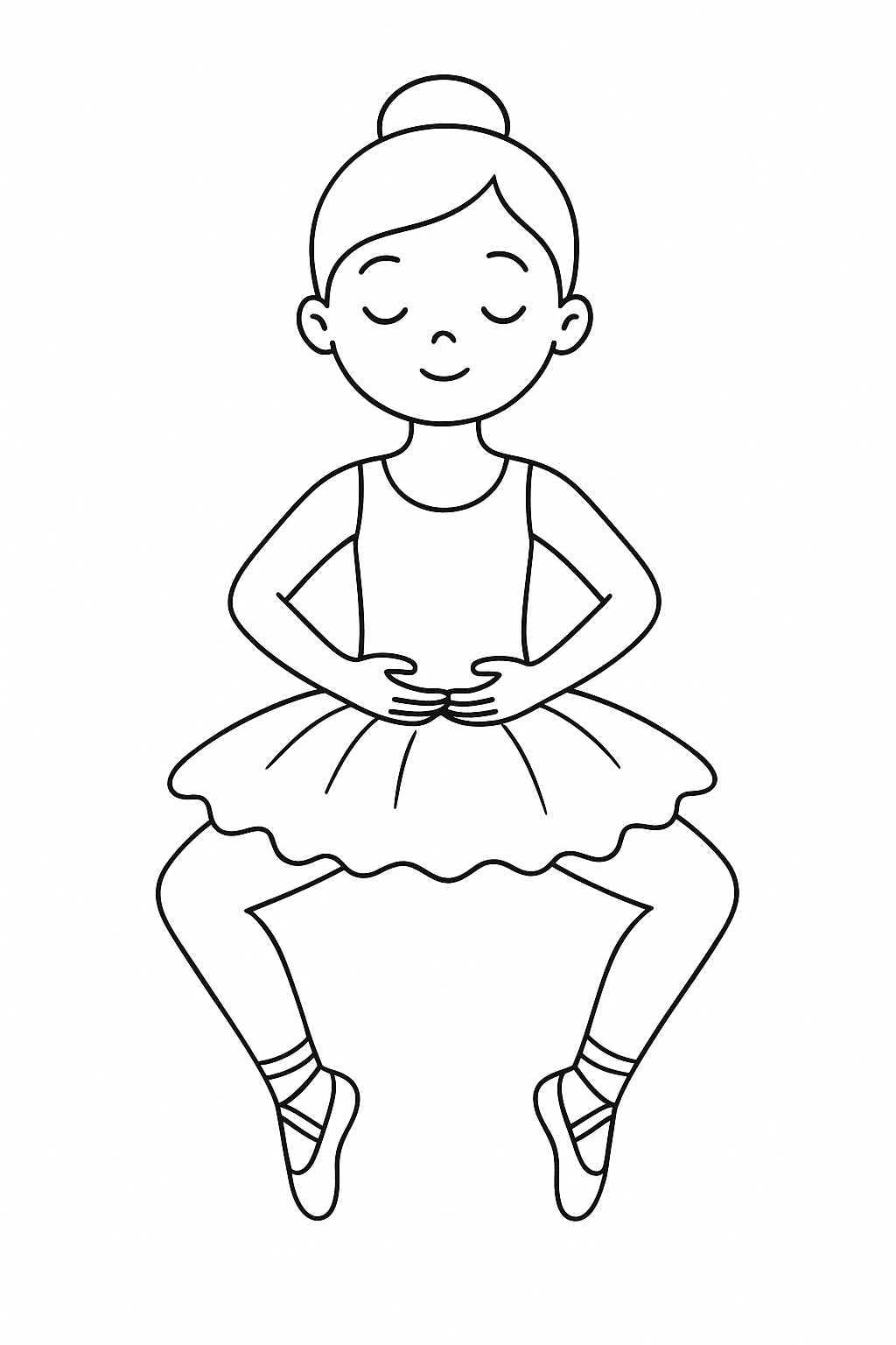 Desenho de Bailarina para colorir e imprimir: número 5