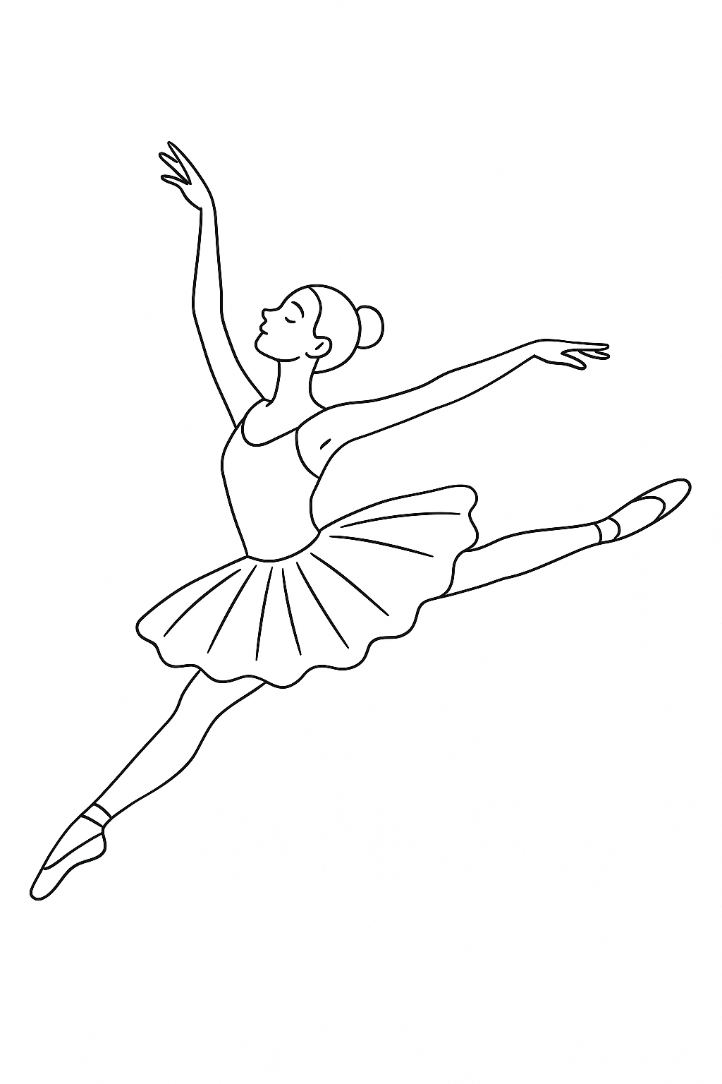 Desenho de Bailarina para colorir e imprimir: número 7