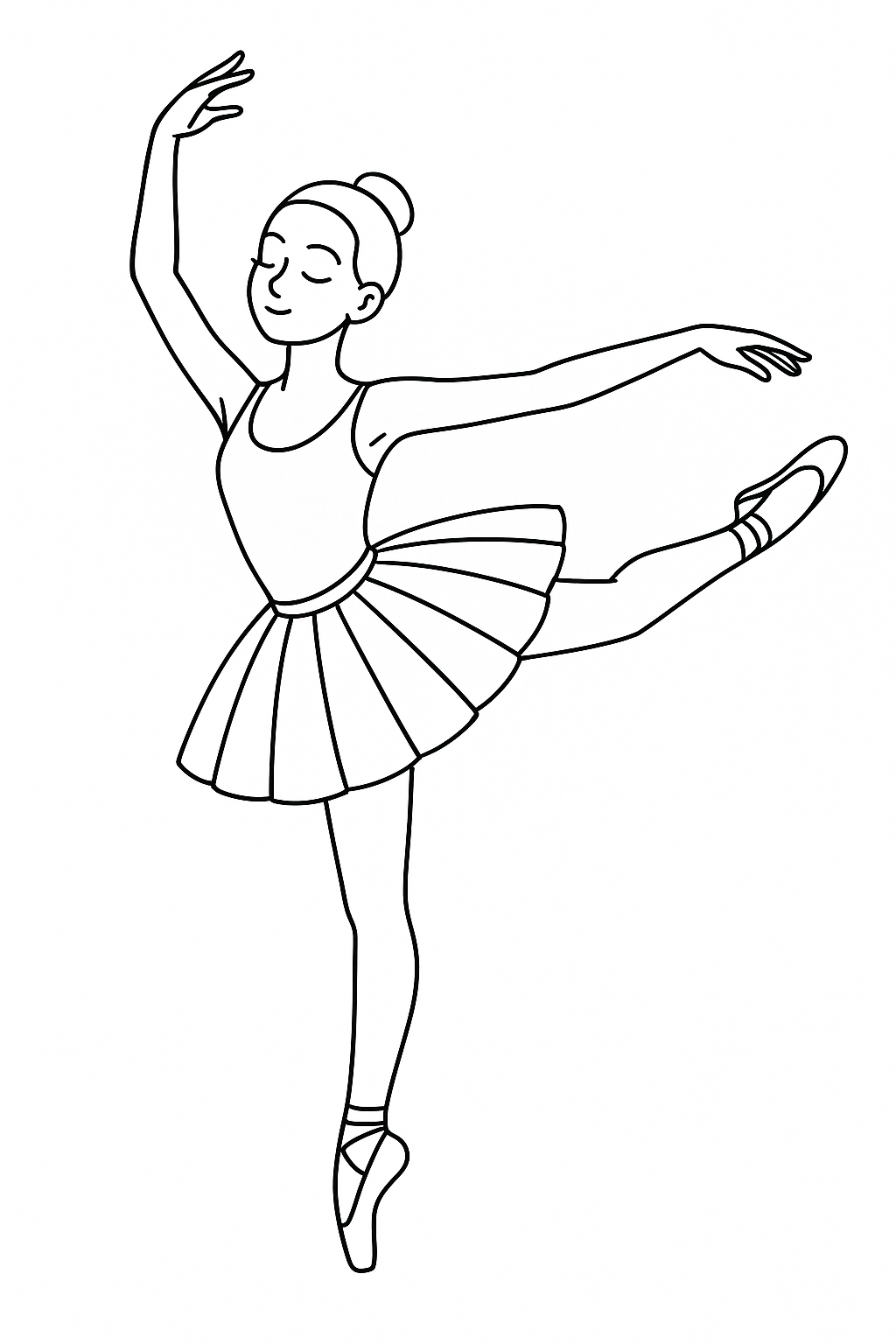 Desenho de Bailarina para colorir e imprimir: número 8