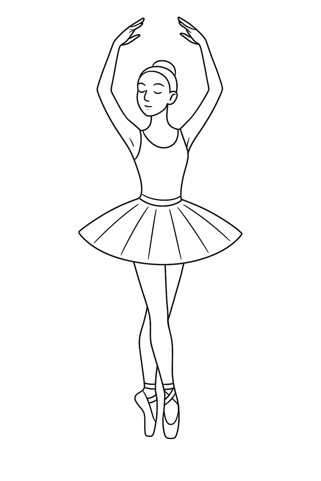 Desenho de Bailarina para colorir e imprimir: número 10