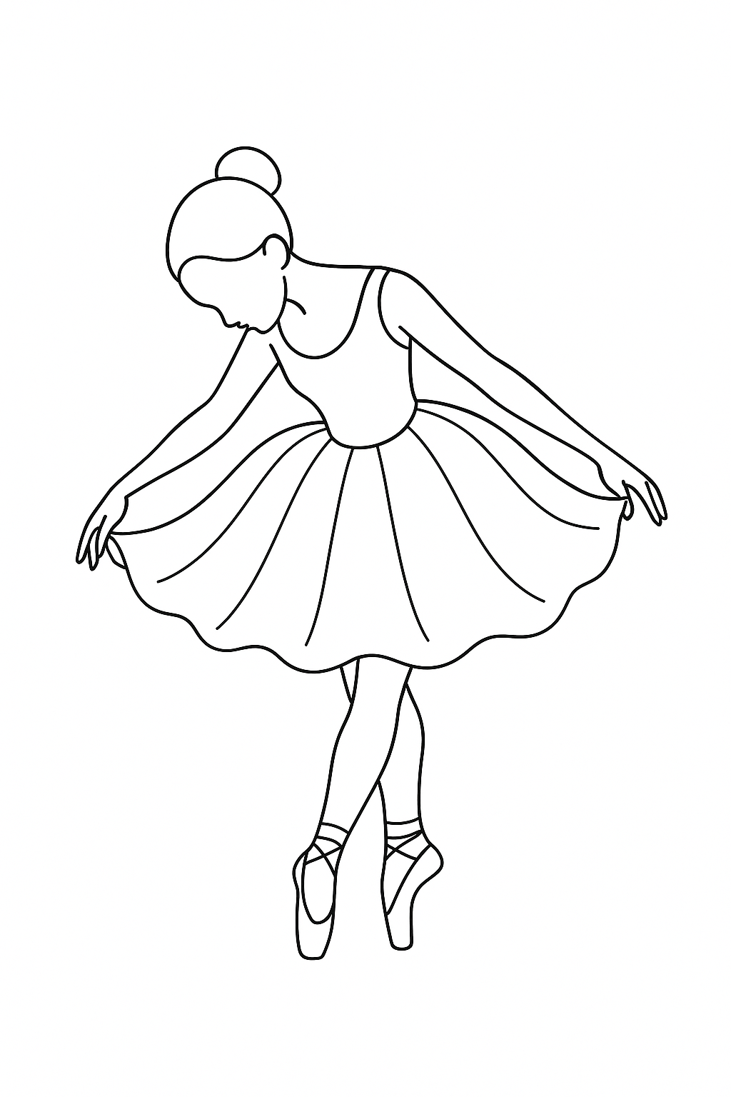 Desenho de Bailarina para colorir e imprimir: número 13